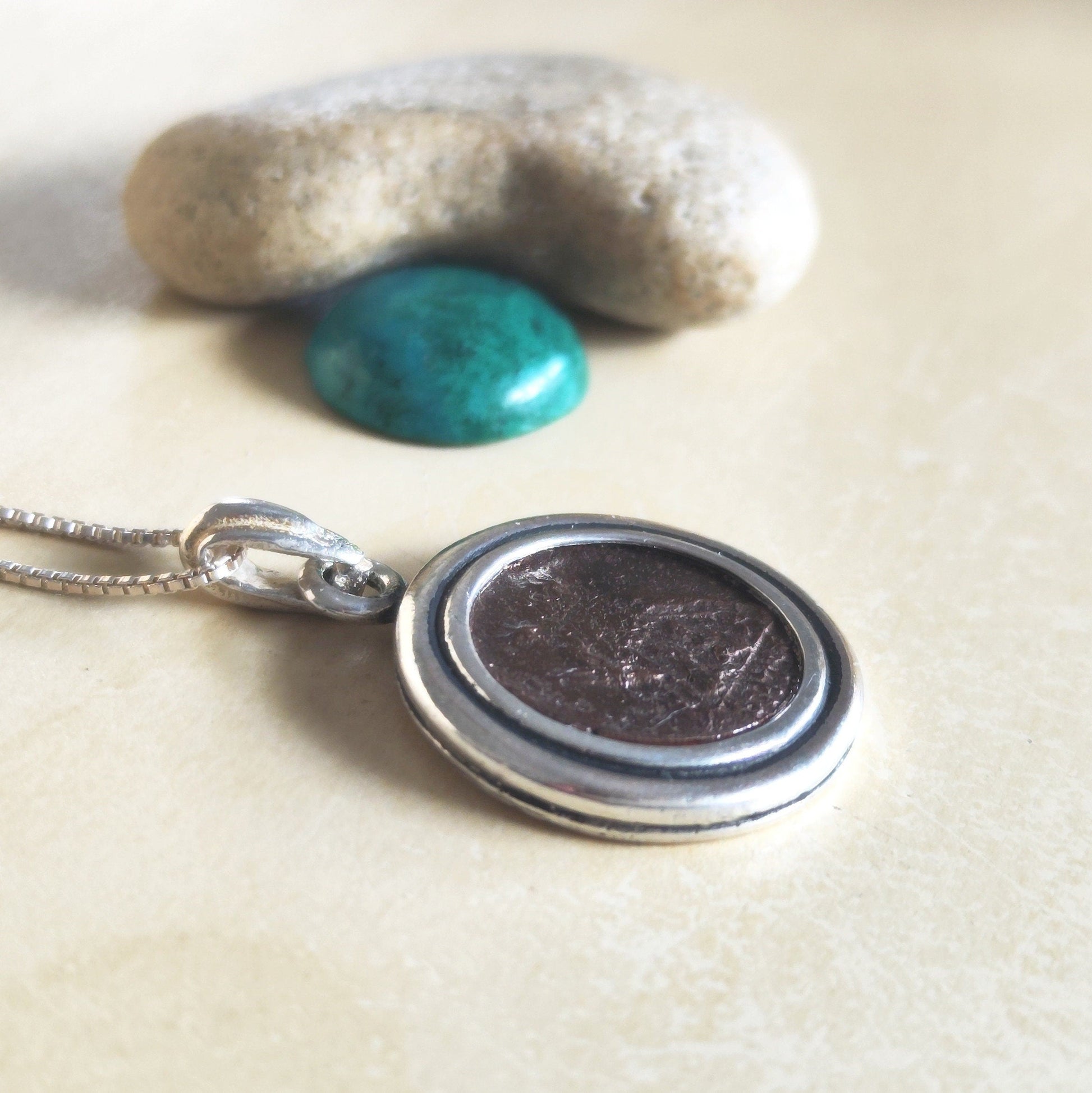 Romulus and Remus Coin Pendant: Sterling Silver Ancient Roman Necklace Barr Designs