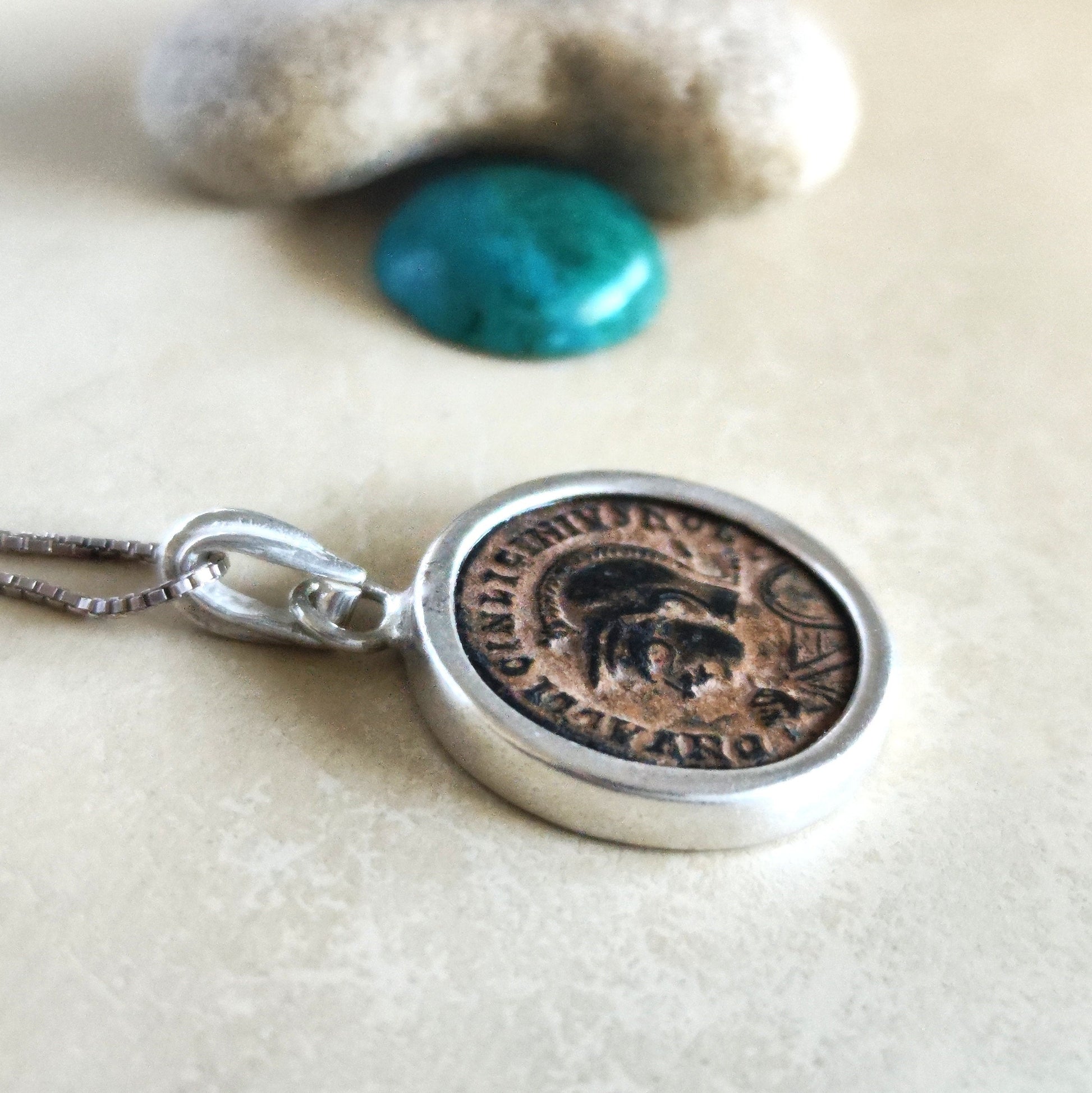 Roman Coin Necklace: Emperor Licinius I, Sterling Silver Medallion Barr Designs