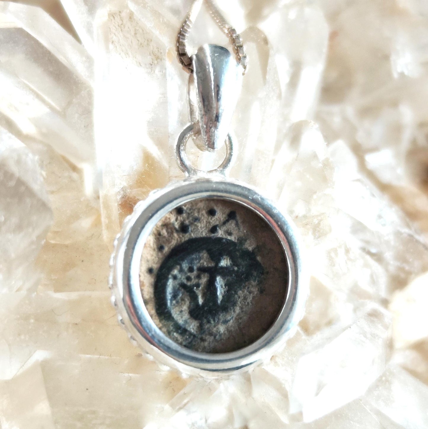 Jesus Time Coin Jewelry, Bible Mark 12:41 Widow Mite Necklace, Ancient Judean Coin Pendant for Christian