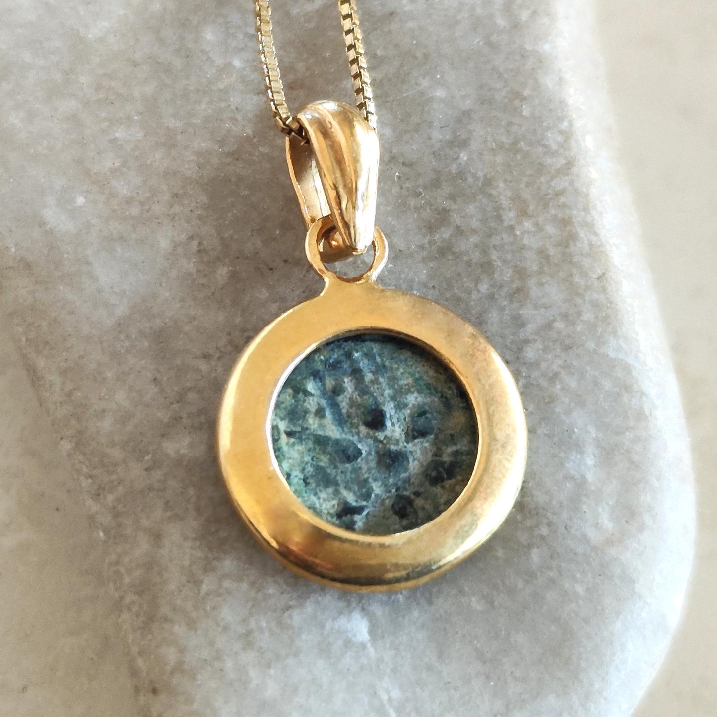 Antique Widow's Mite Coin Pendant: 18K Gold Plated Sterling Silver, Bible Gift Barr Designs