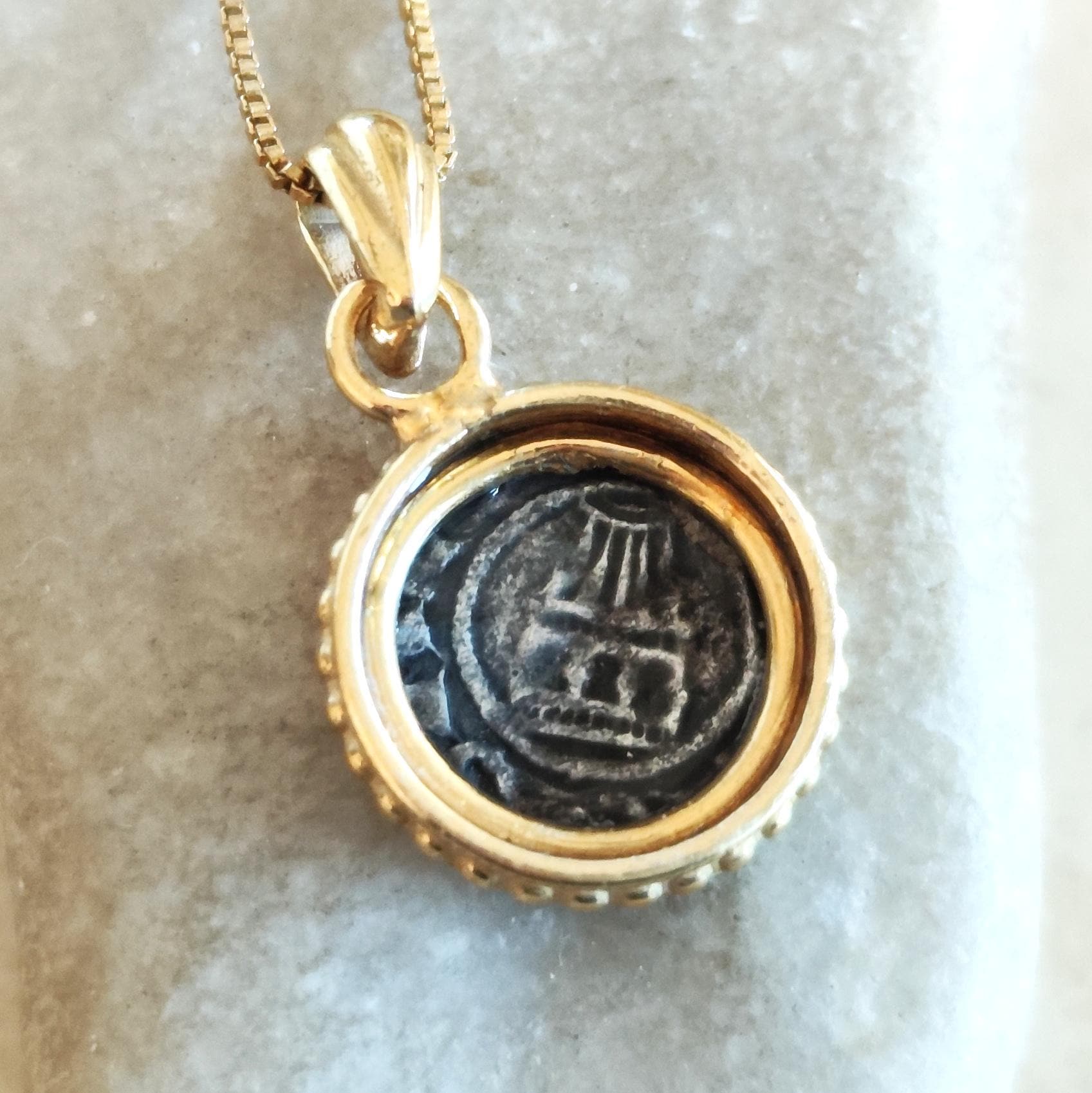 Crusader Kingdom Jerusalem Coin Pendant: Medieval 12th Century Silver Denarius Small Medallion Barr Designs
