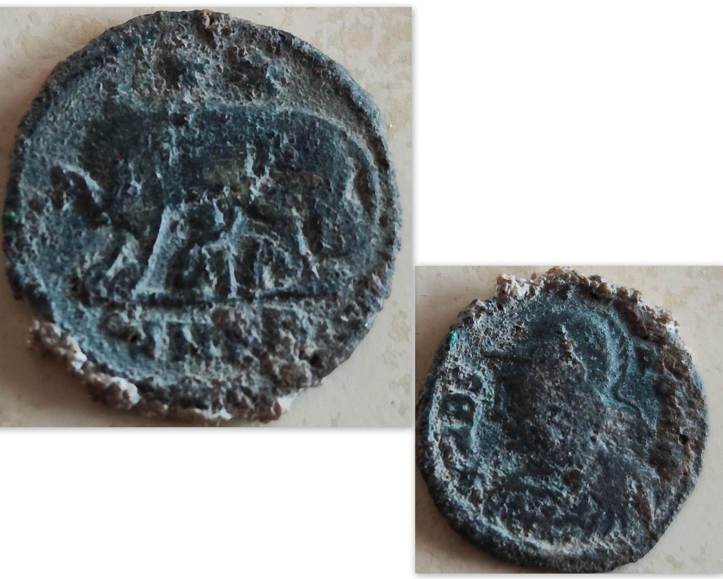 Antique Roman Coin Medallion Necklace: Romulus & Remus with She Wolf, Gold Plated Bezel Barr Designs
