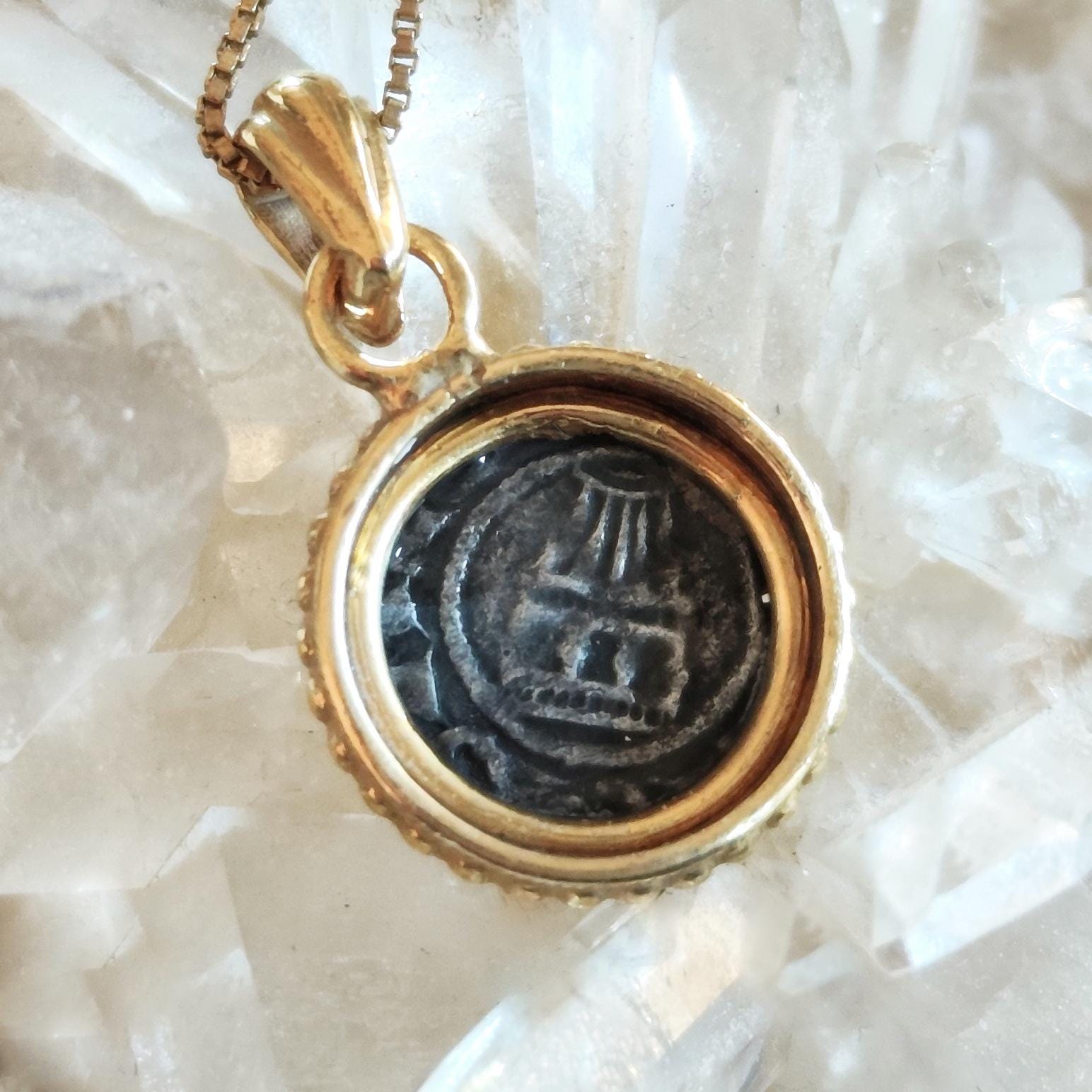 Crusader Kingdom Jerusalem Coin Pendant: Medieval 12th Century Silver Denarius Small Medallion Barr Designs