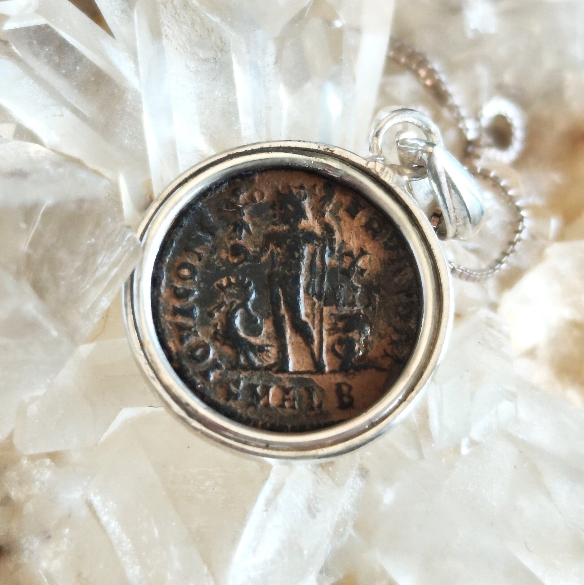 Roman Coin Necklace: Emperor Licinius I, Sterling Silver Medallion Barr Designs