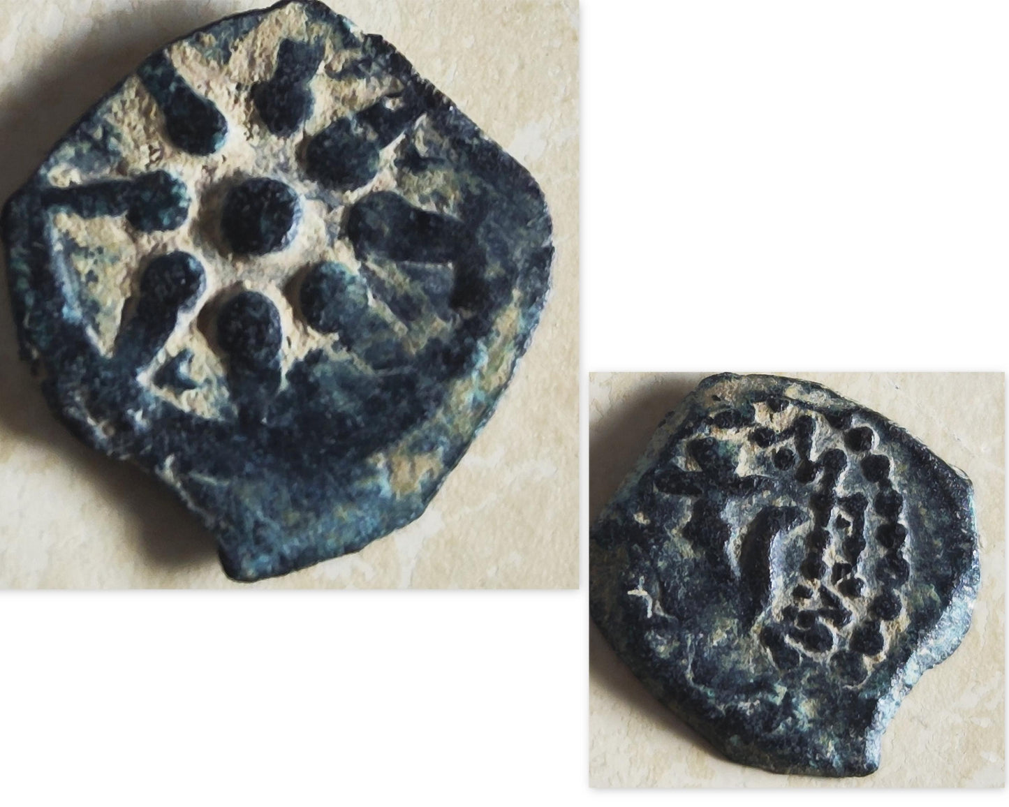 Authentic Widow's Mite Coin Cross Necklace, Jerusalem Cross Gold Plated Pendant, Christian Jewelry, Antique Coin Necklace, Jesus Coin Gift