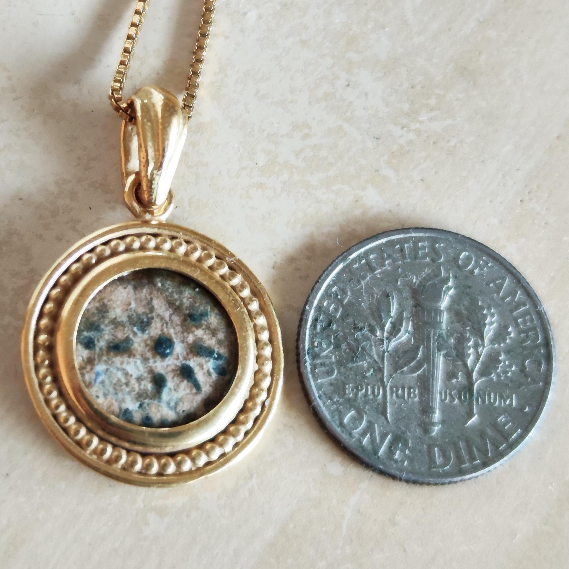Widow's Mite Coin Necklace: Ancient Judea Prutah, 18K Gold Plated Sterling Silver Barr Designs