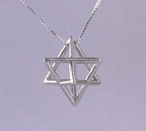 Large Sterling Silver Merkaba Pendant: Sacred Geometry Necklace Barr Designs