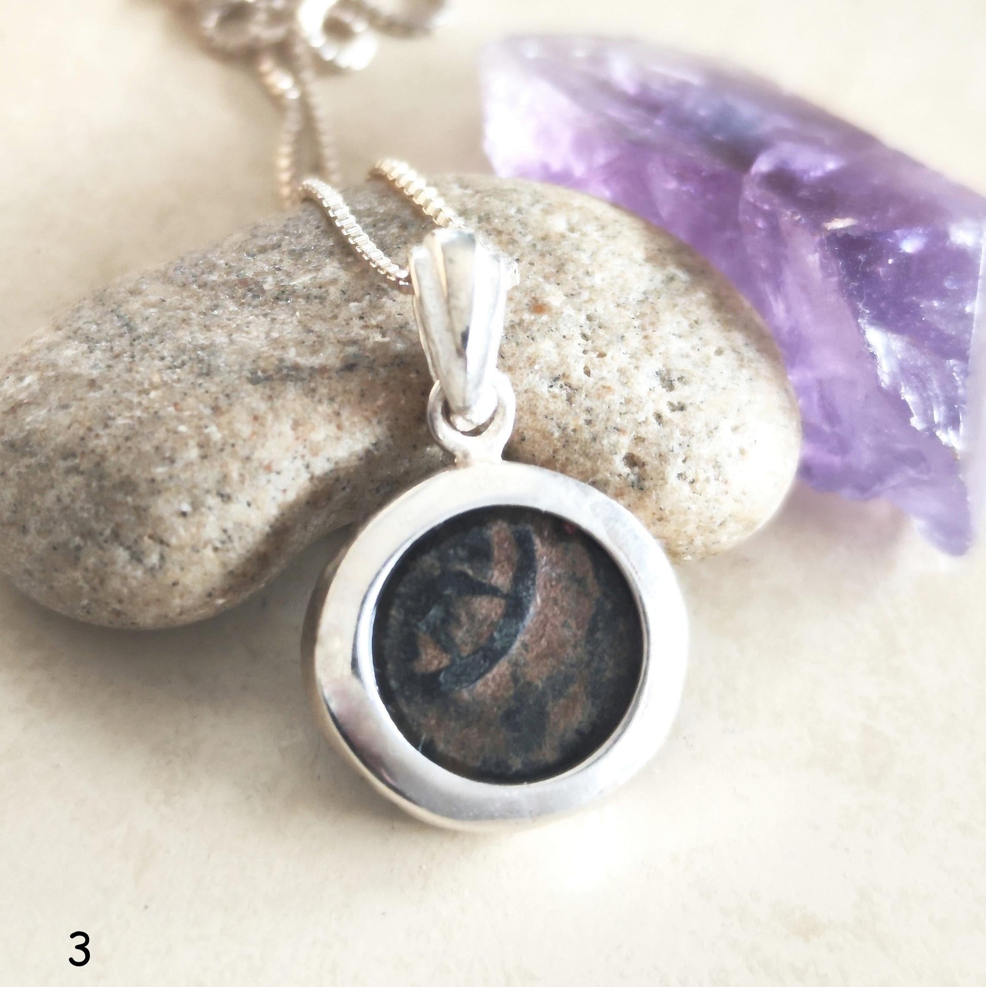 Widow's Mite Coin Necklace: Authentic Antique Silver Jesus Pendant Barr Designs