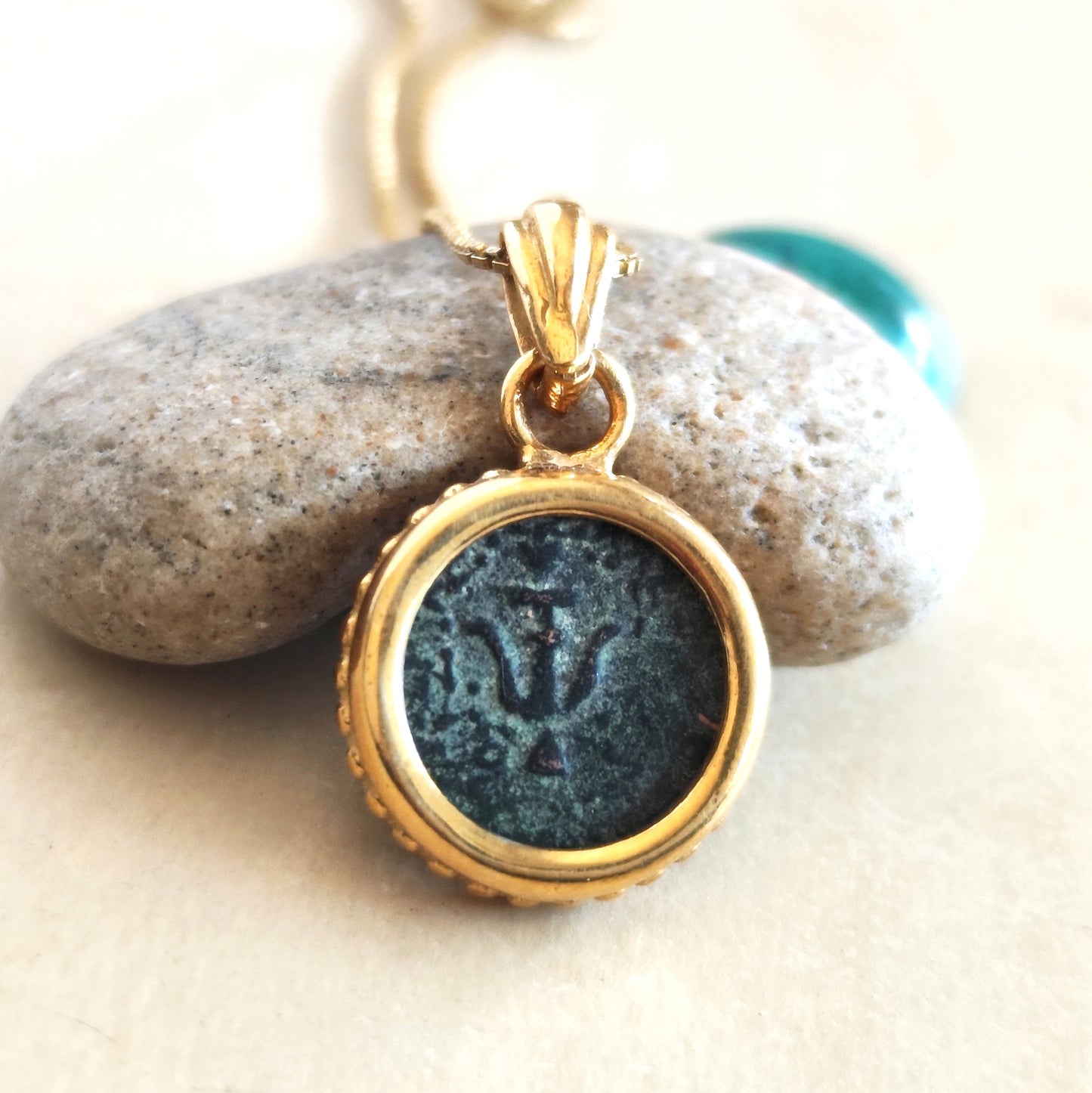 Genuine Biblical Coin Necklace, Antique Real Widow's Mite Coin Gold Plated small Pendant, Jesus Ancient Coin Jewelry, Christian Gift Idea