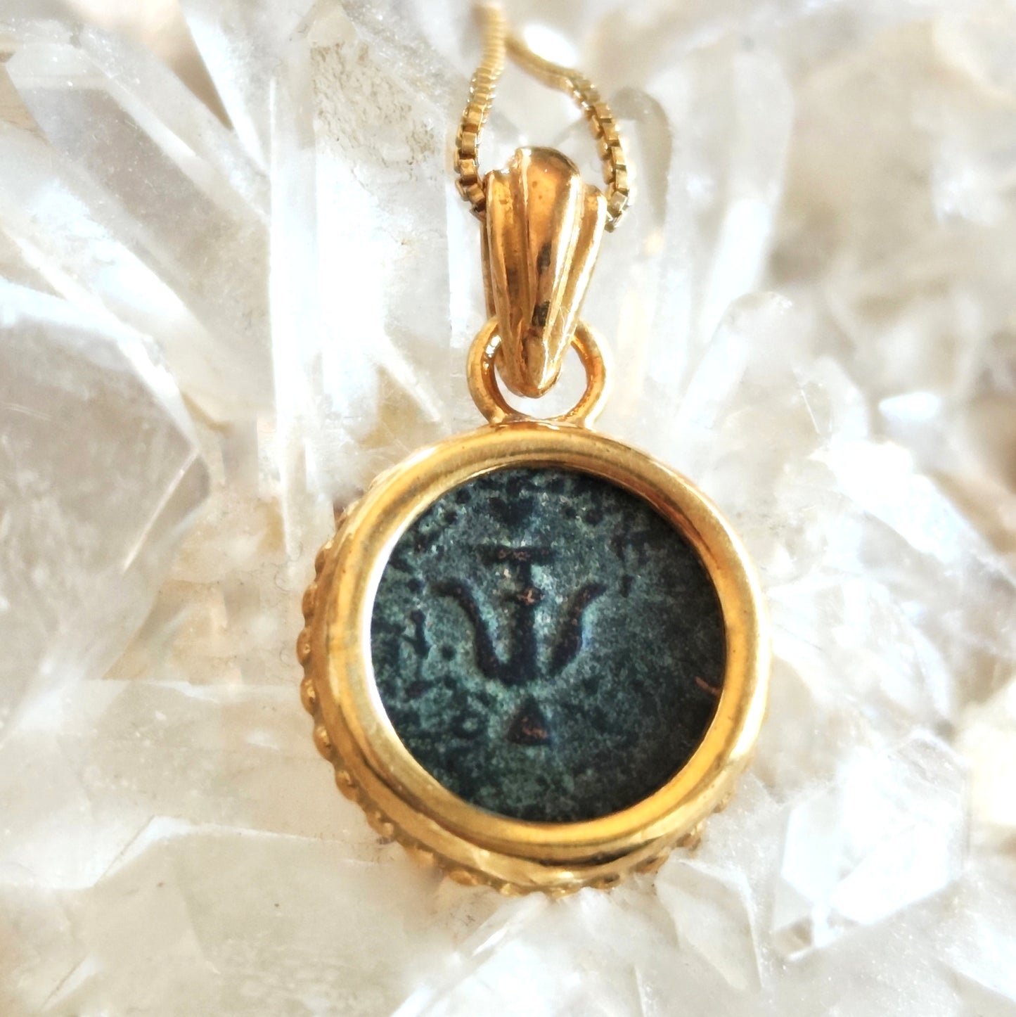 Genuine Biblical Coin Necklace, Antique Real Widow's Mite Coin Gold Plated small Pendant, Jesus Ancient Coin Jewelry, Christian Gift Idea