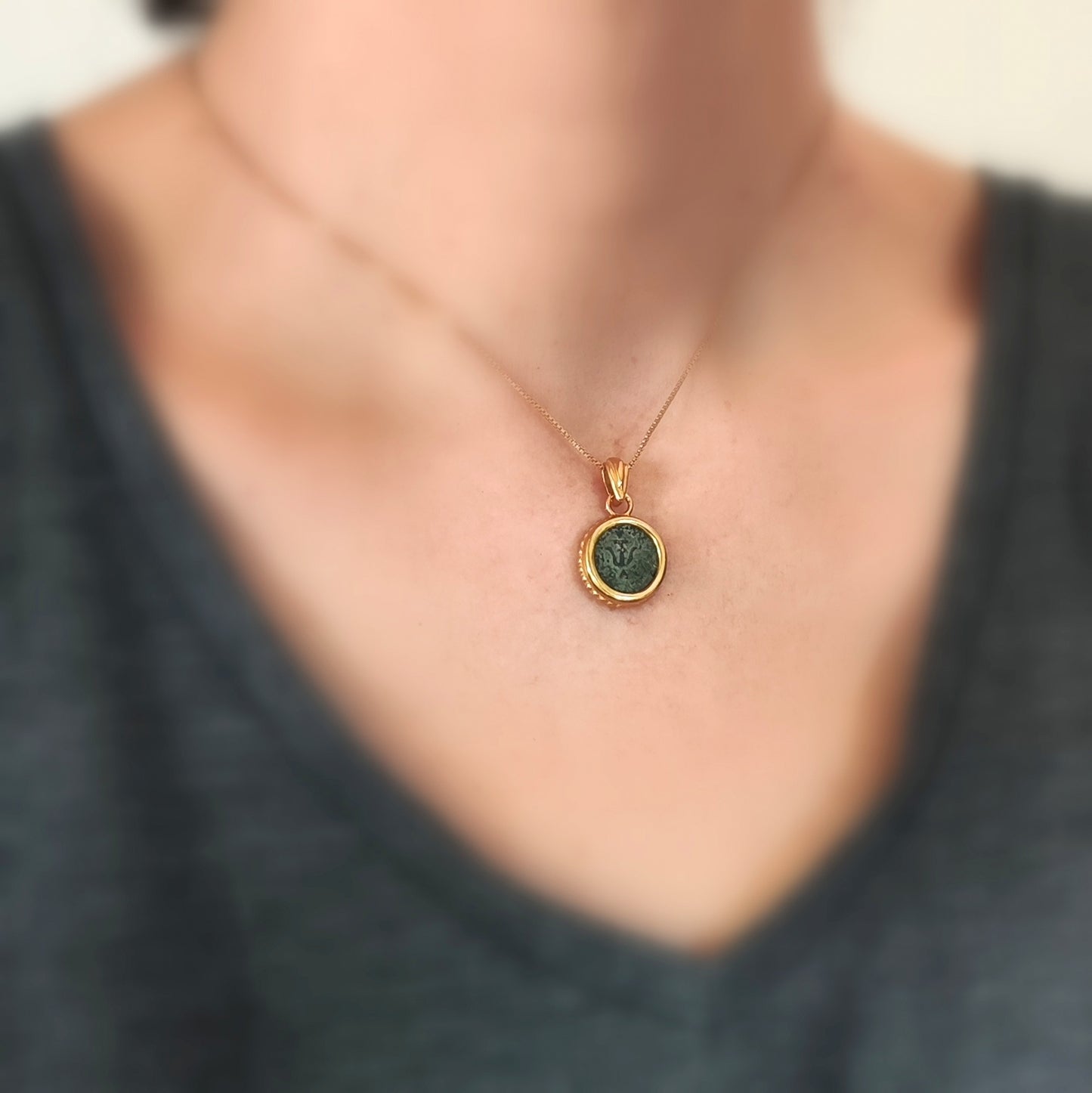 Genuine Biblical Coin Necklace, Antique Real Widow's Mite Coin Gold Plated small Pendant, Jesus Ancient Coin Jewelry, Christian Gift Idea