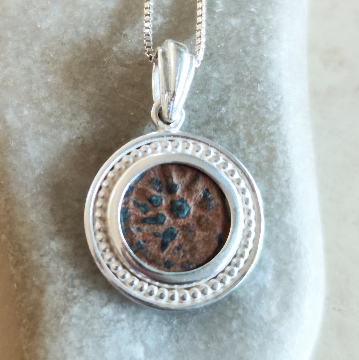 Certified Antique Widow's Mite Coin Pendant, Christian Medallion Gift, Mark 12:41 Bible Jewelry