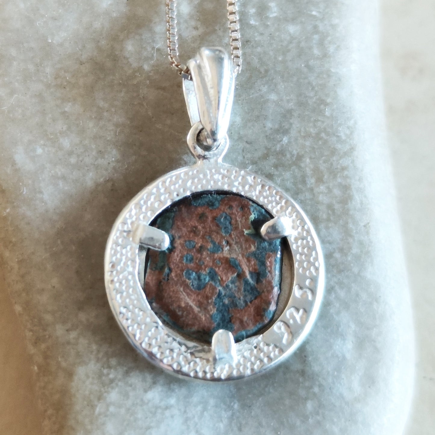 Certified Antique Widow's Mite Coin Pendant, Christian Medallion Gift, Mark 12:41 Bible Jewelry