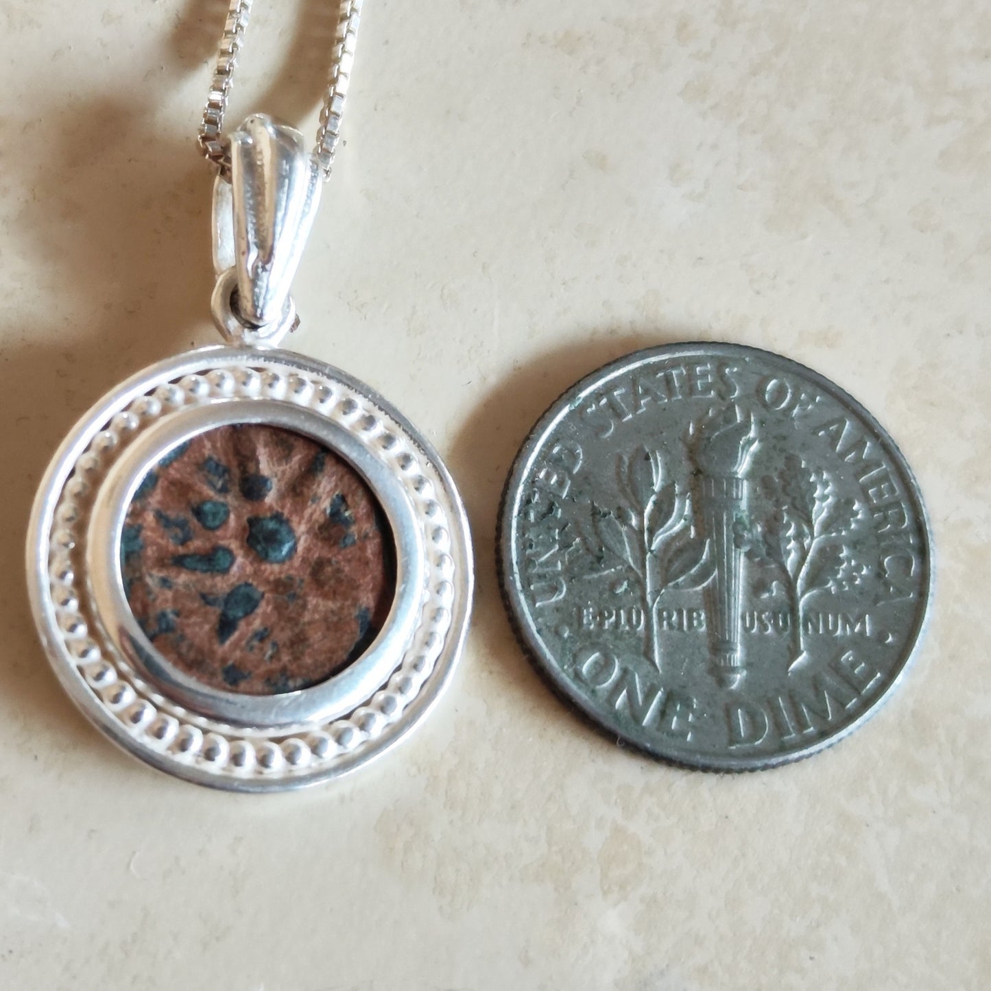 Certified Antique Widow's Mite Coin Pendant, Christian Medallion Gift, Mark 12:41 Bible Jewelry