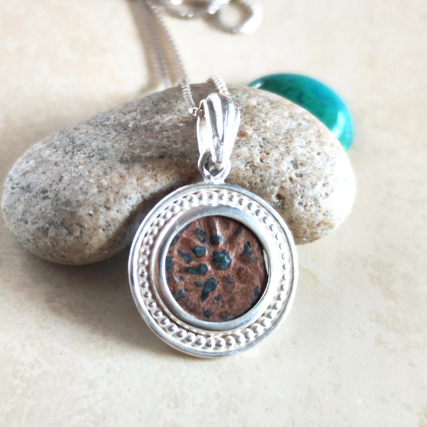 Certified Antique Widow's Mite Coin Pendant, Christian Medallion Gift, Mark 12:41 Bible Jewelry