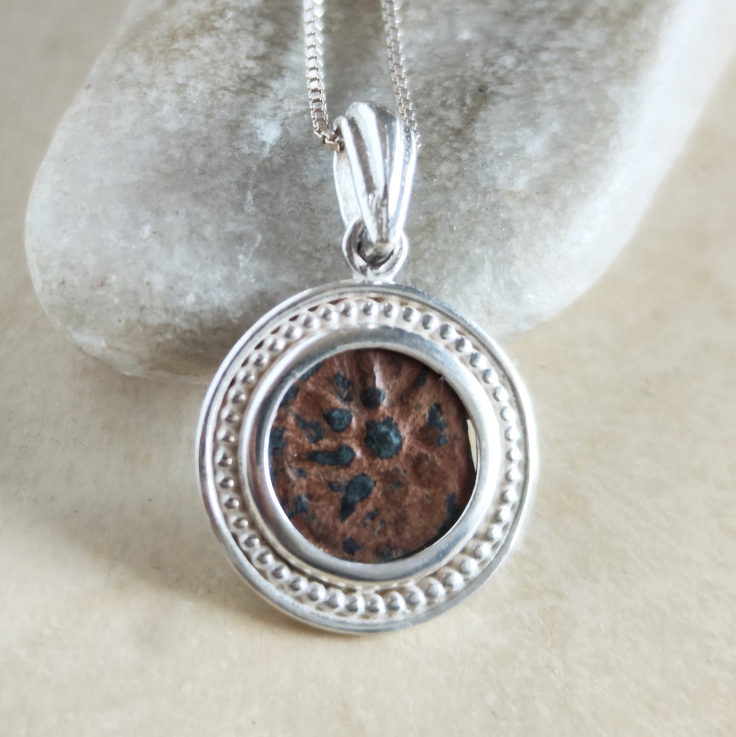 Certified Antique Widow's Mite Coin Pendant, Christian Medallion Gift, Mark 12:41 Bible Jewelry