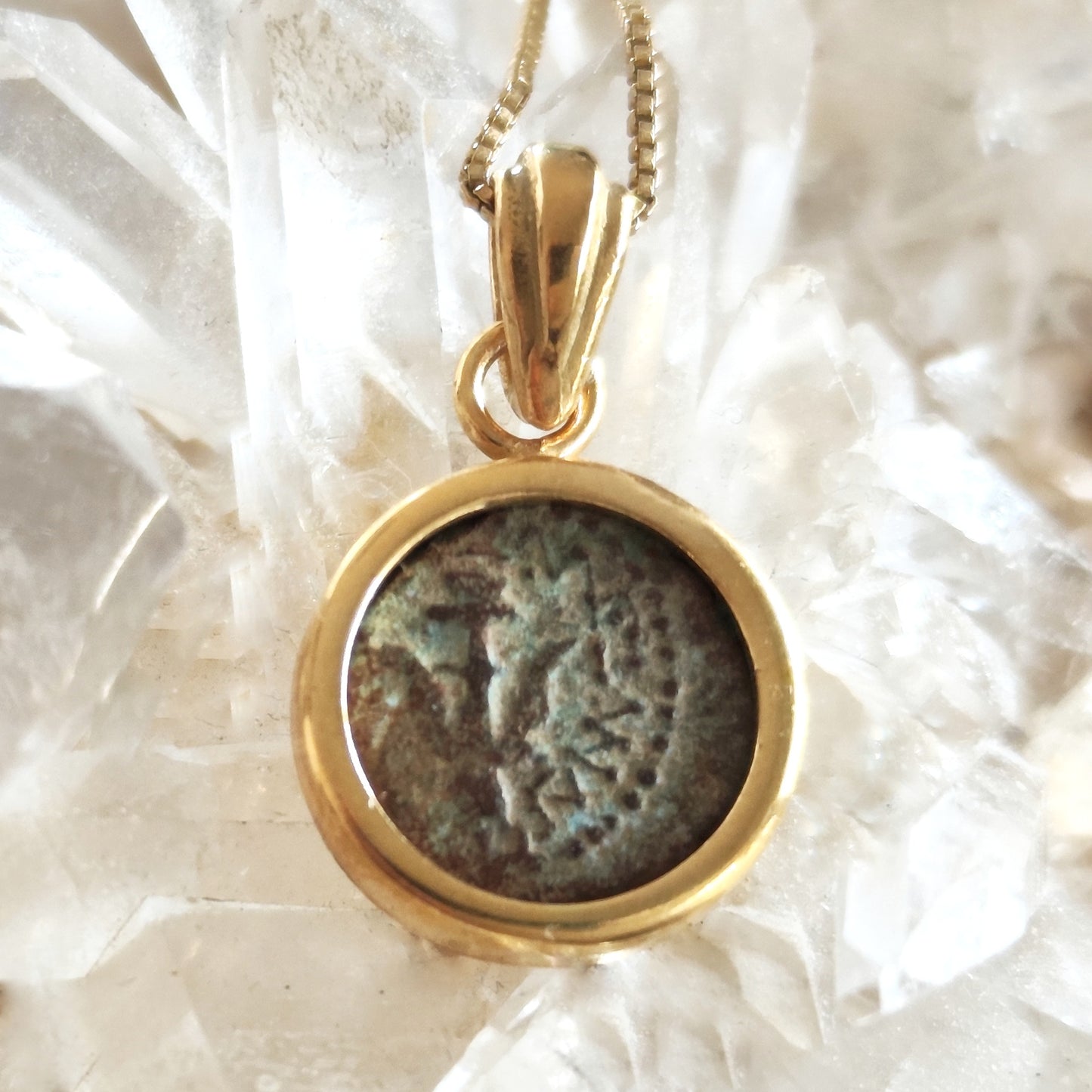 Authentic Certified Ancient Coin Pendant, Widow's Mite Necklace, Medallion Necklace, Vintage Coin Pendant, Christian Coin Gift, Widow Gift