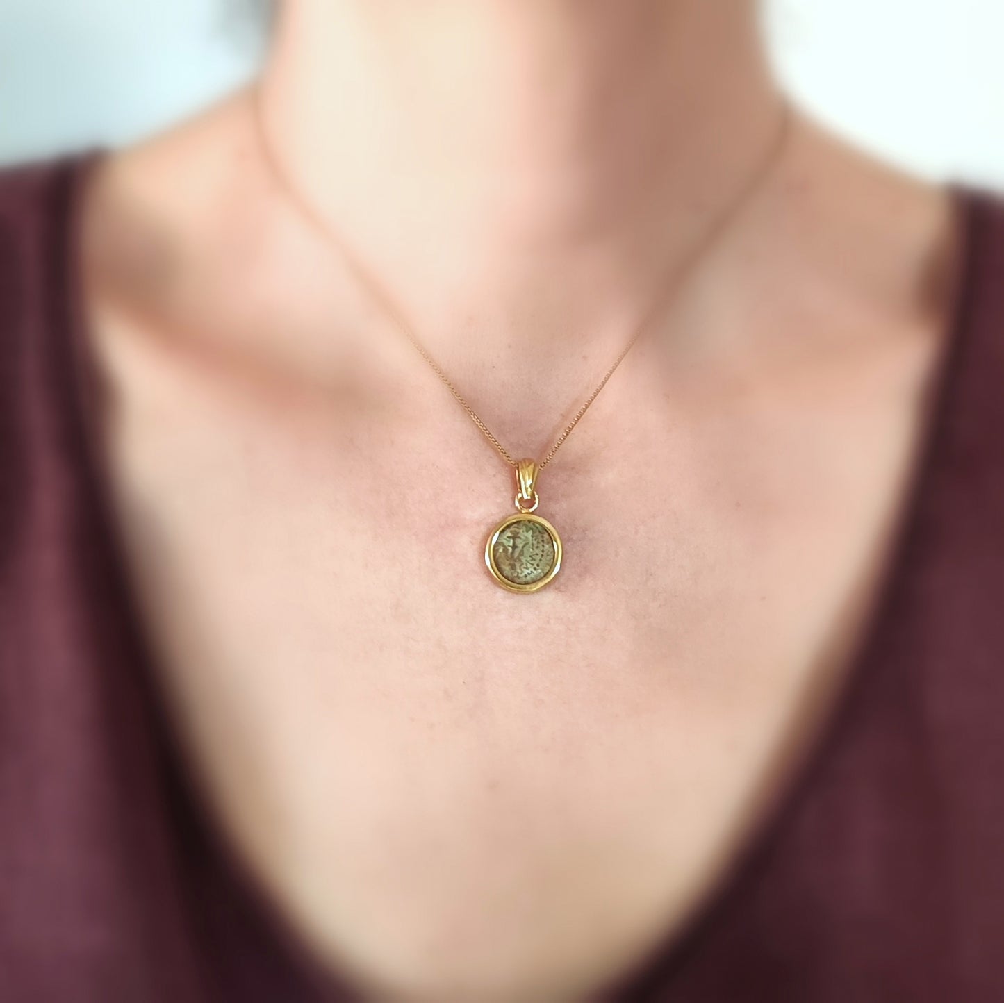 Authentic Certified Ancient Coin Pendant, Widow's Mite Necklace, Medallion Necklace, Vintage Coin Pendant, Christian Coin Gift, Widow Gift