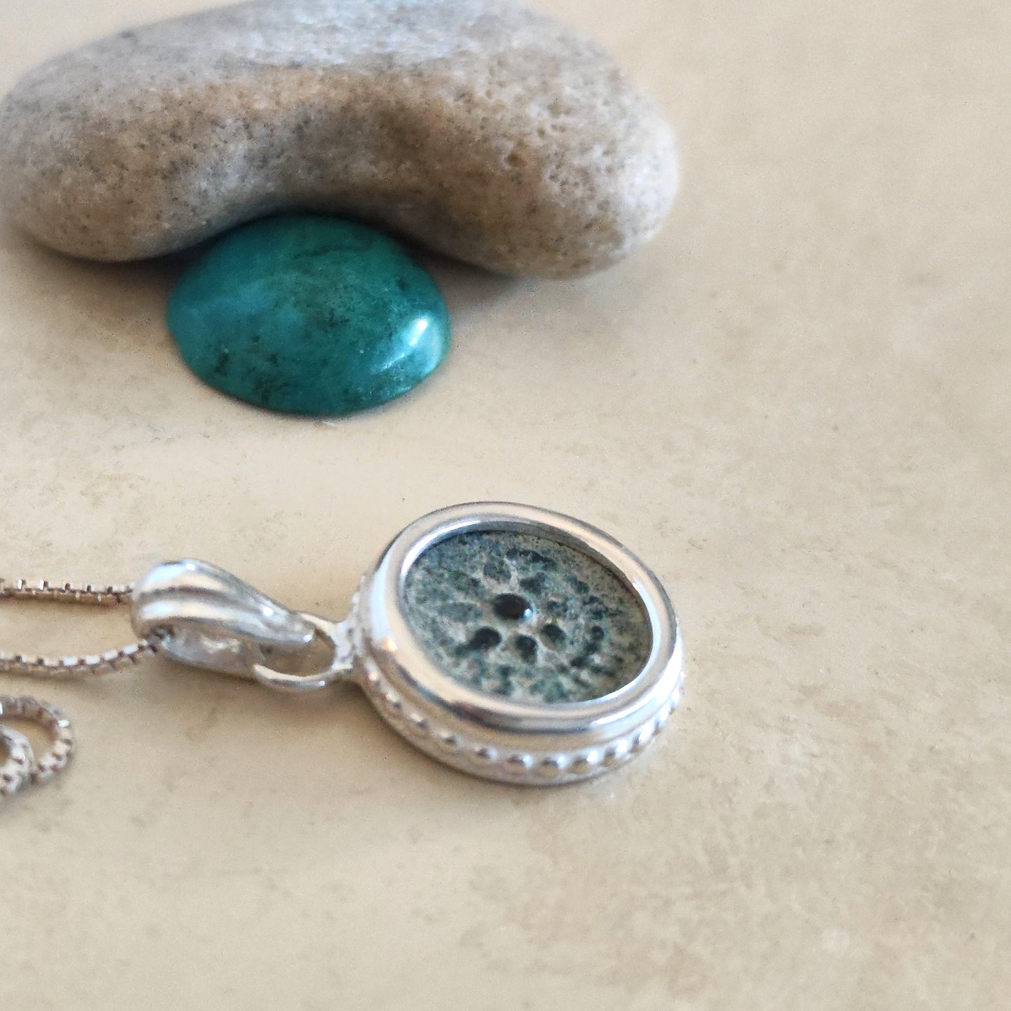 Authentic Biblical Widow's Mite Coin Silver Necklace, Christian Small Medallion, Gift Idea for Her