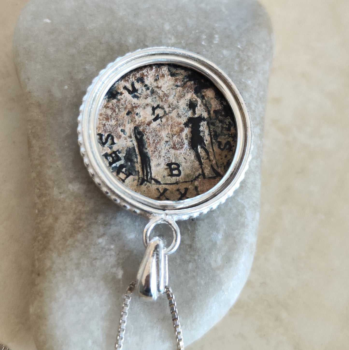 Emperor Aurelian Roman Coin Necklace, Authentic Certified Ancient Coin Silver Pendant, Antique Roman medallion, Vintage Pendant, unisex gift