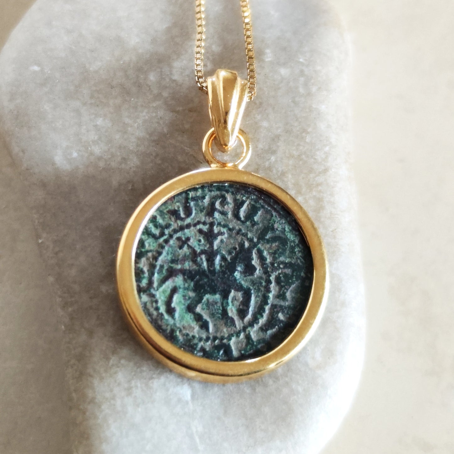 Crusader Knight Coin Pendant: Armenian Cilicia Horse Cross, Gold Plated Medallion Barr Designs
