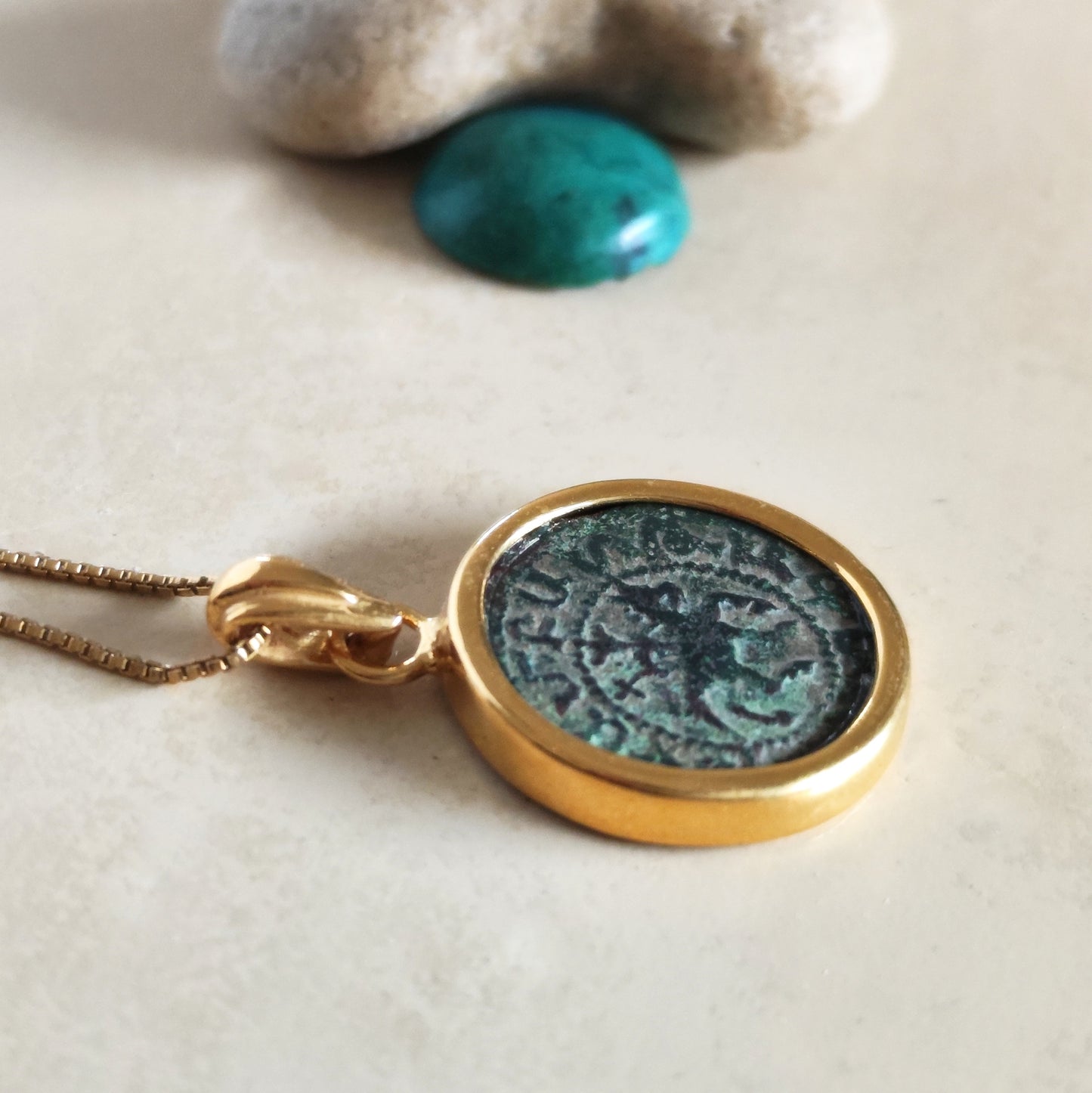 Crusader Knight Coin Pendant: Armenian Cilicia Horse Cross, Gold Plated Medallion Barr Designs