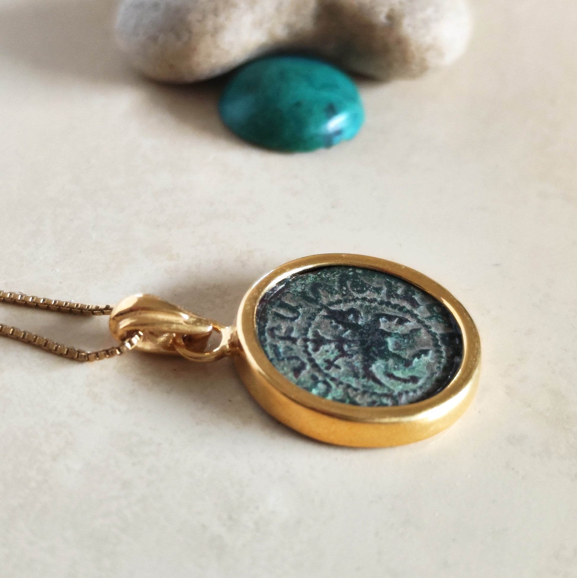 Crusader Knight Coin Pendant: Armenian Cilicia Horse Cross, Gold Plated Medallion Barr Designs