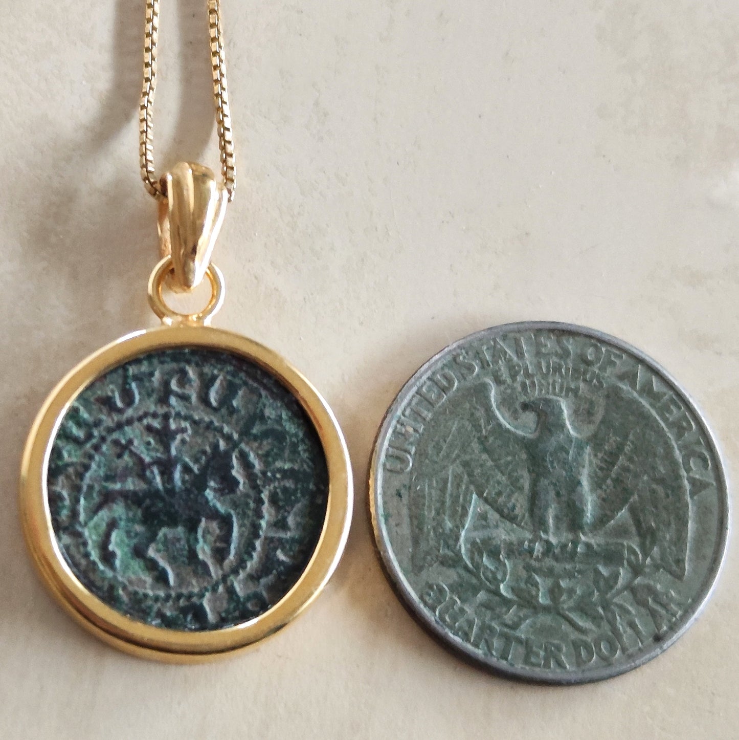 Crusader Knight Coin Pendant: Armenian Cilicia Horse Cross, Gold Plated Medallion Barr Designs