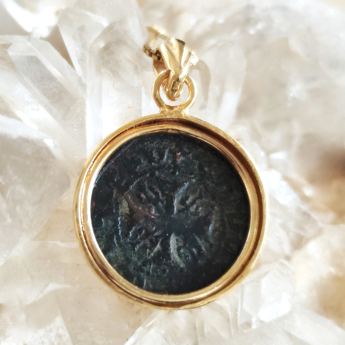 Crusader Knight Coin Pendant: Armenian Cilicia Horse Cross, Gold Plated Medallion Barr Designs