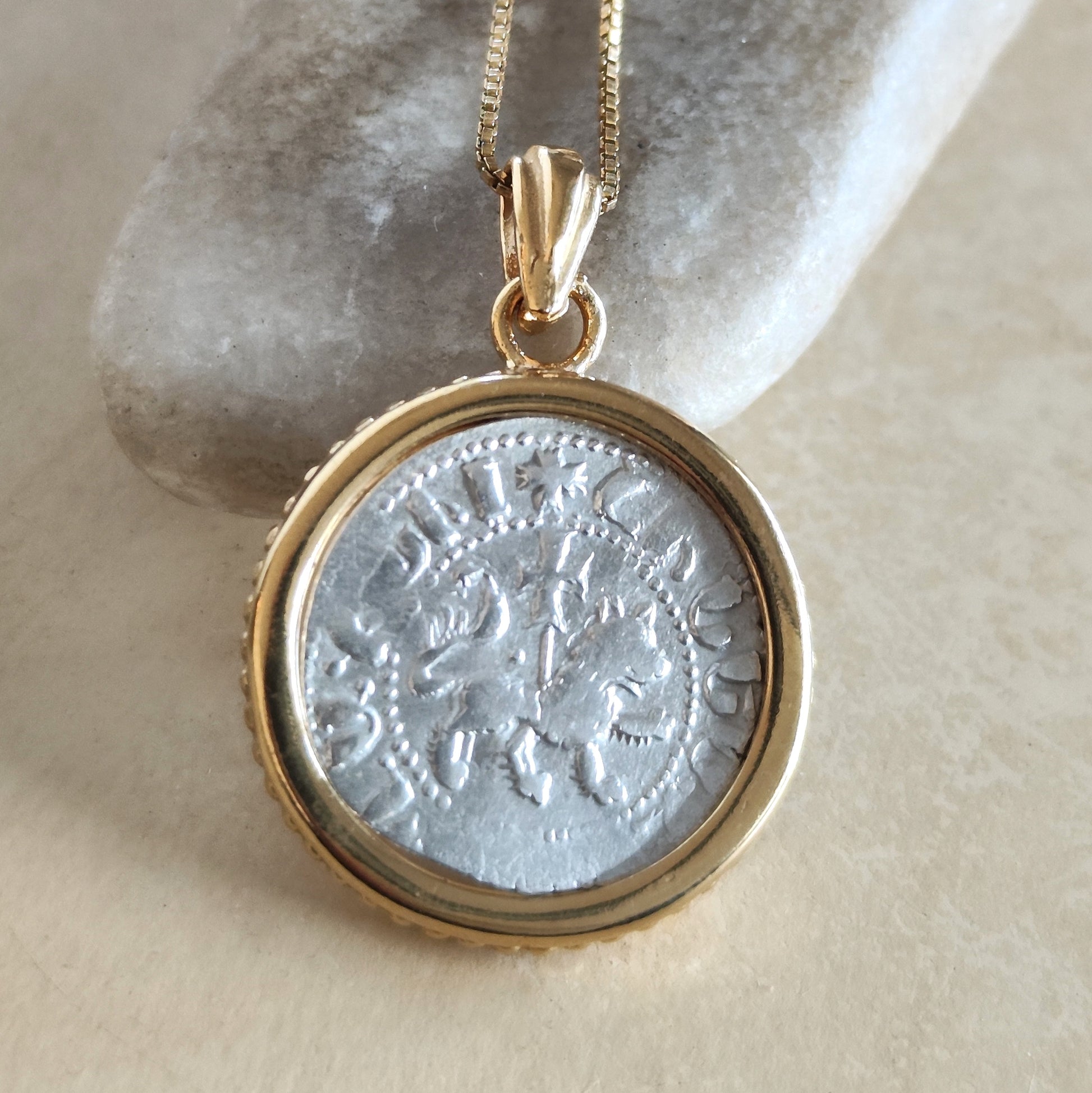 Medieval Silver Coin Necklace: 13th Century Armenian Crusader Knight Lion Pendant Barr Designs