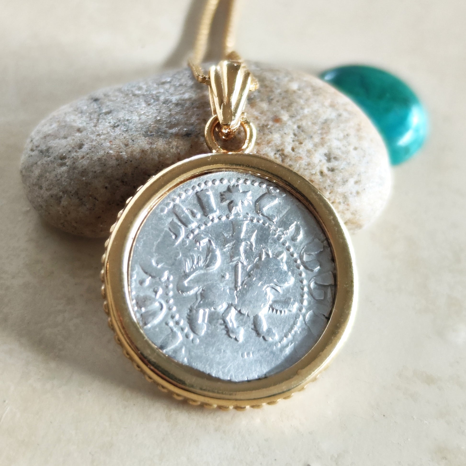 Medieval Silver Coin Necklace: 13th Century Armenian Crusader Knight Lion Pendant Barr Designs
