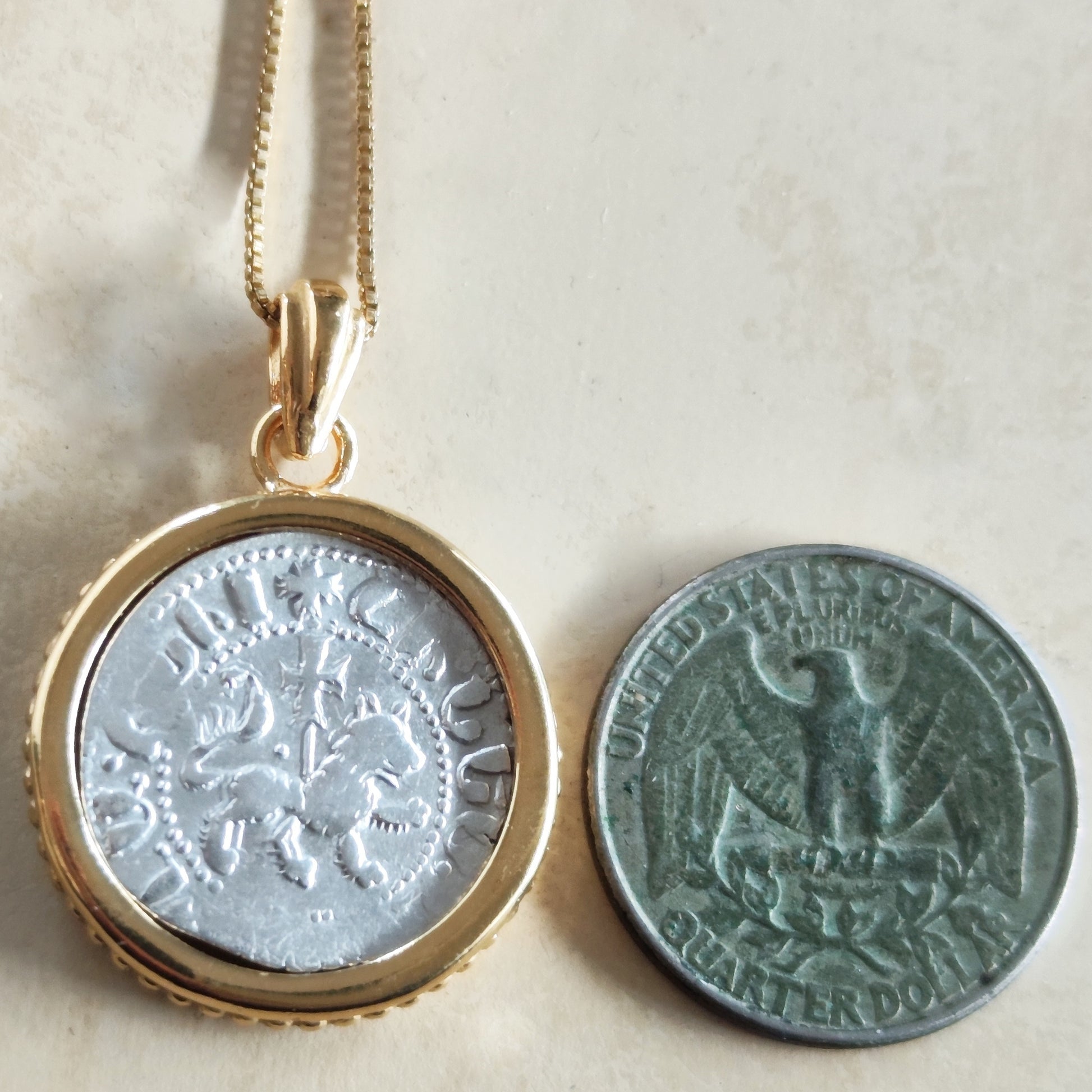 Medieval Silver Coin Necklace: 13th Century Armenian Crusader Knight Lion Pendant Barr Designs