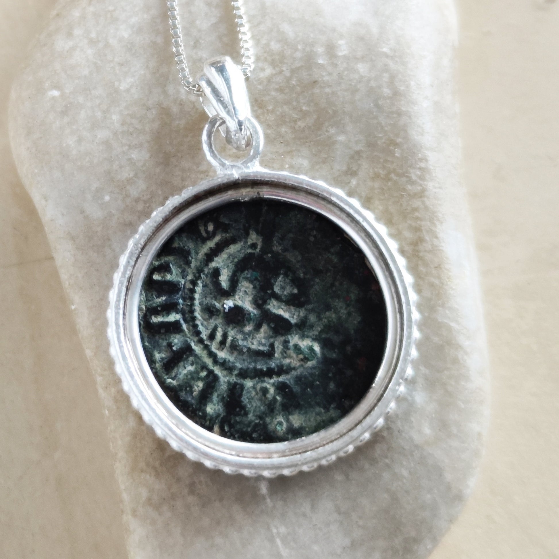Ancient Armenian Kingdom Coin Necklace: Sterling Silver Crusader Latin Cross Pendant Barr Designs