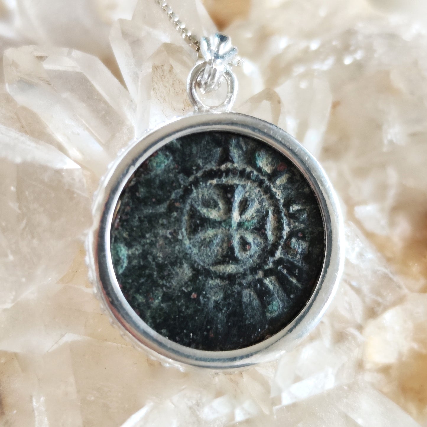 Ancient Armenian Kingdom Coin Necklace: Sterling Silver Crusader Latin Cross Pendant Barr Designs
