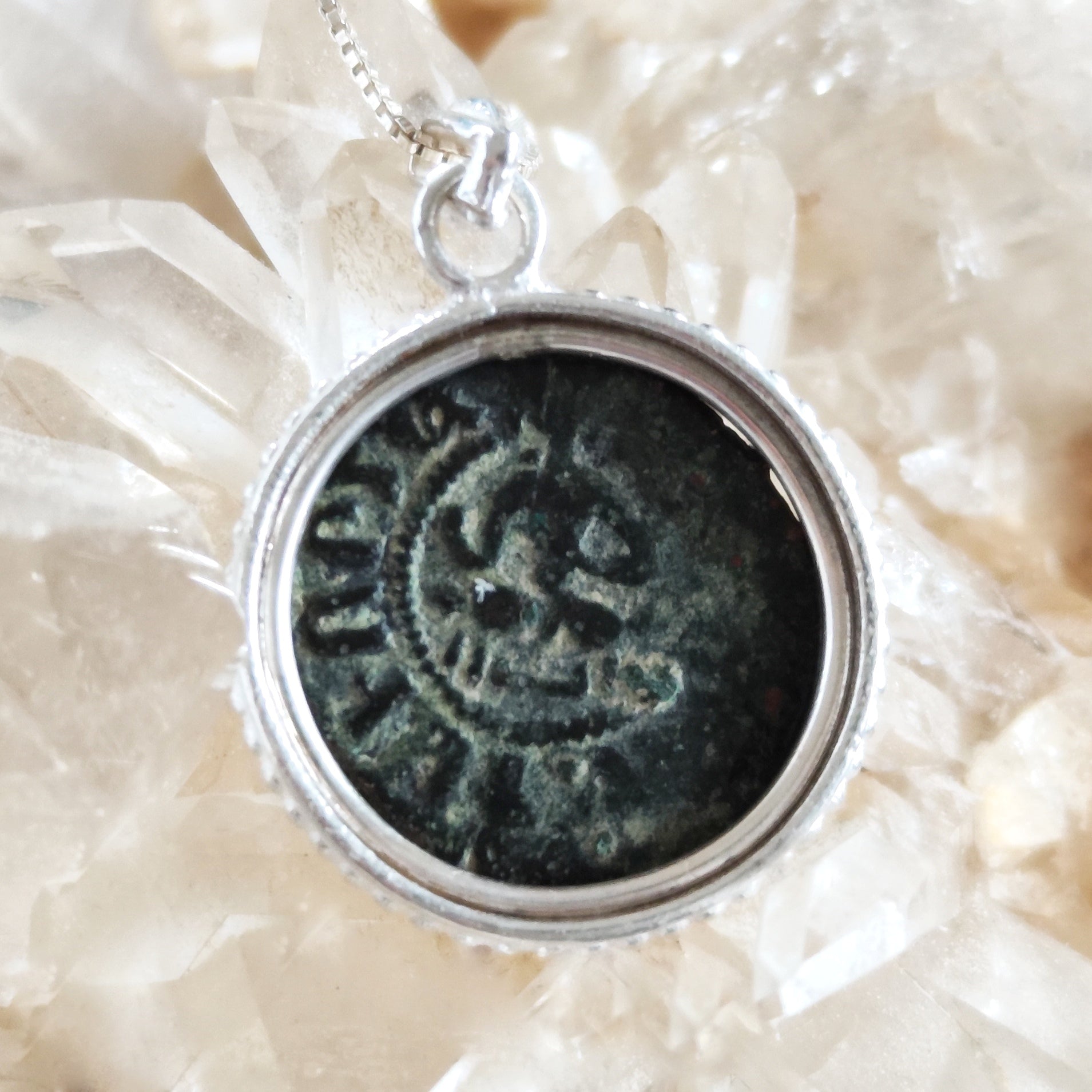 Ancient Armenian Kingdom Coin Necklace: Sterling Silver Crusader Latin Cross Pendant Barr Designs