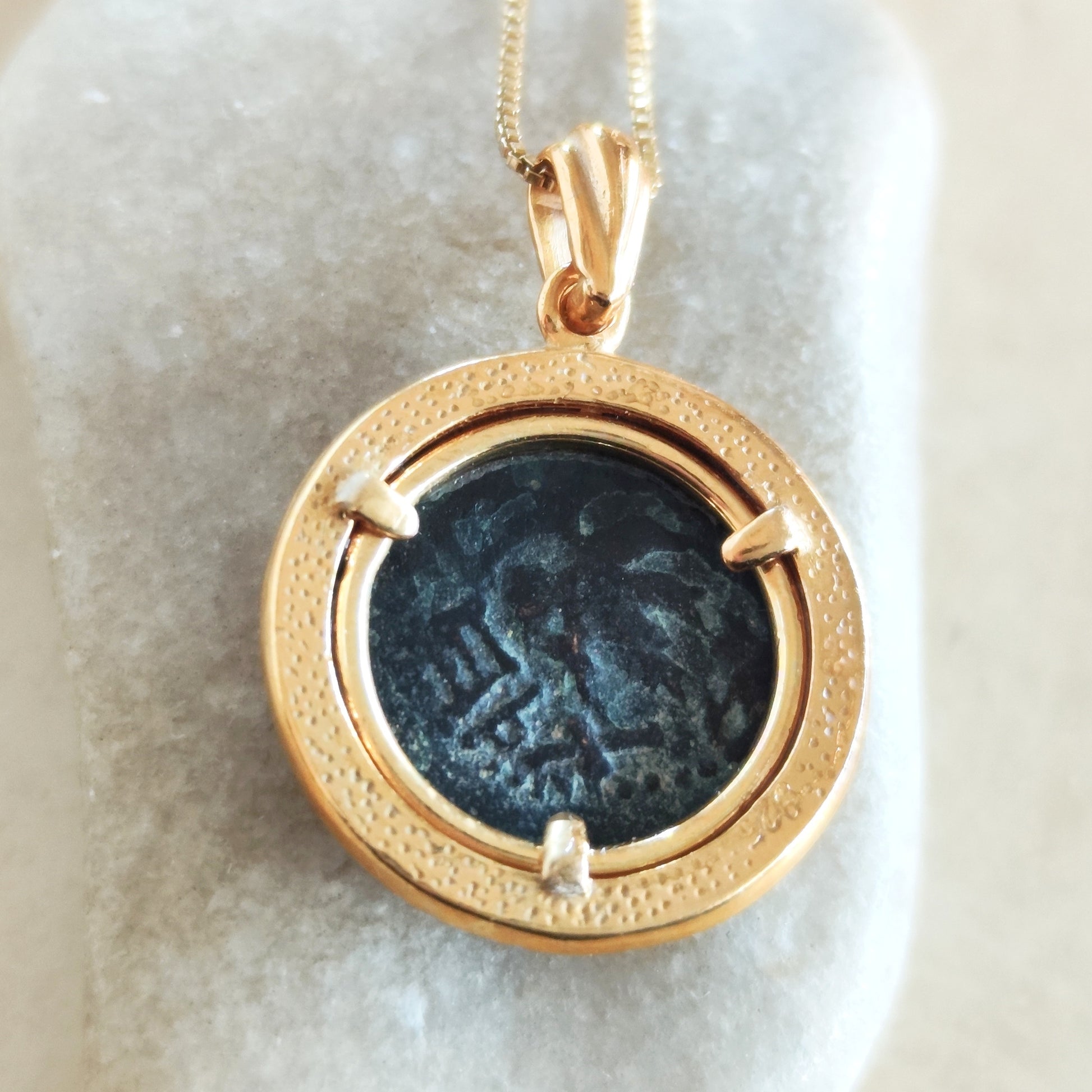 First Jewish Revolt Coin Medallion: Masada Prutah, Sterling Silver & Gold Barr Designs