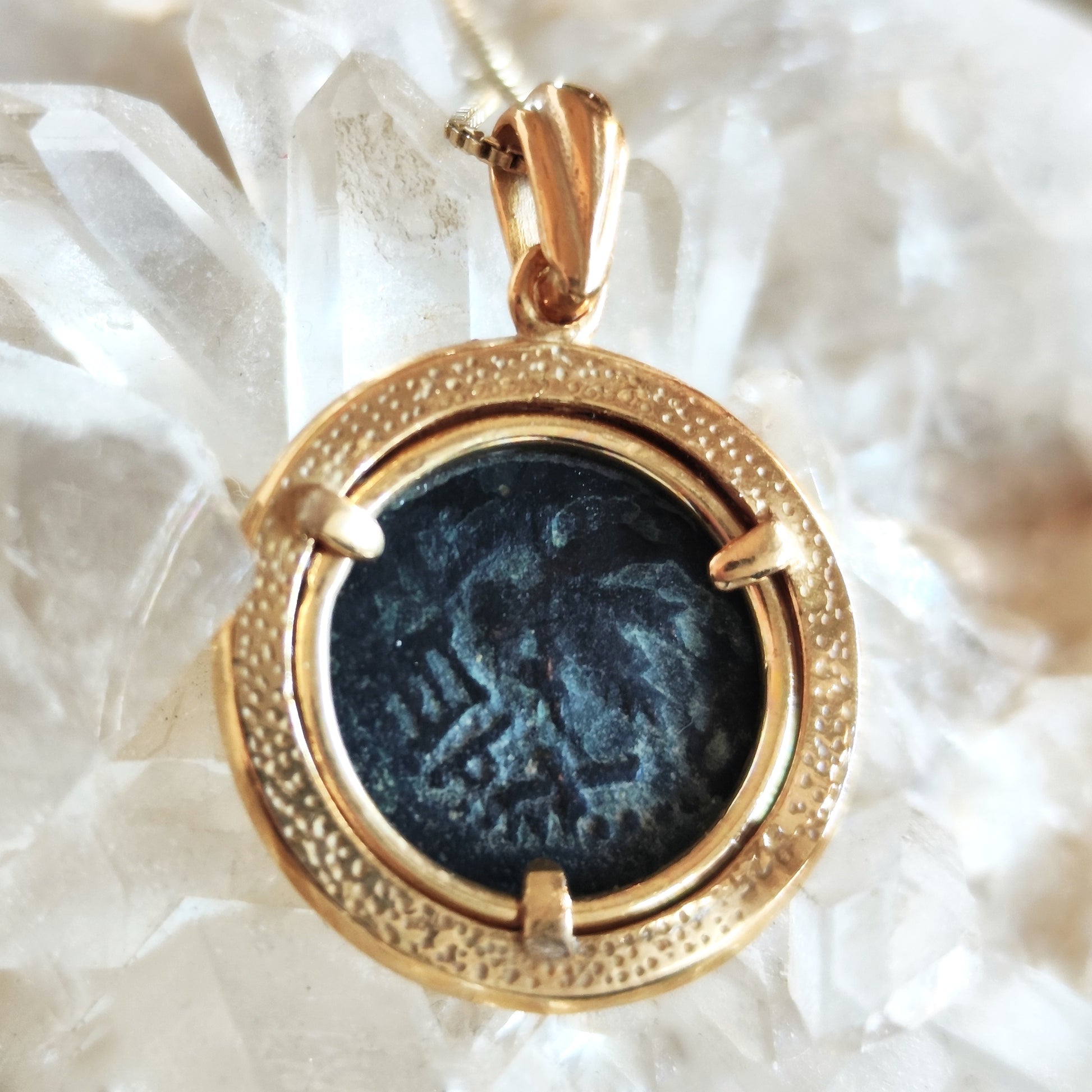 First Jewish Revolt Coin Medallion: Masada Prutah, Sterling Silver & Gold Barr Designs