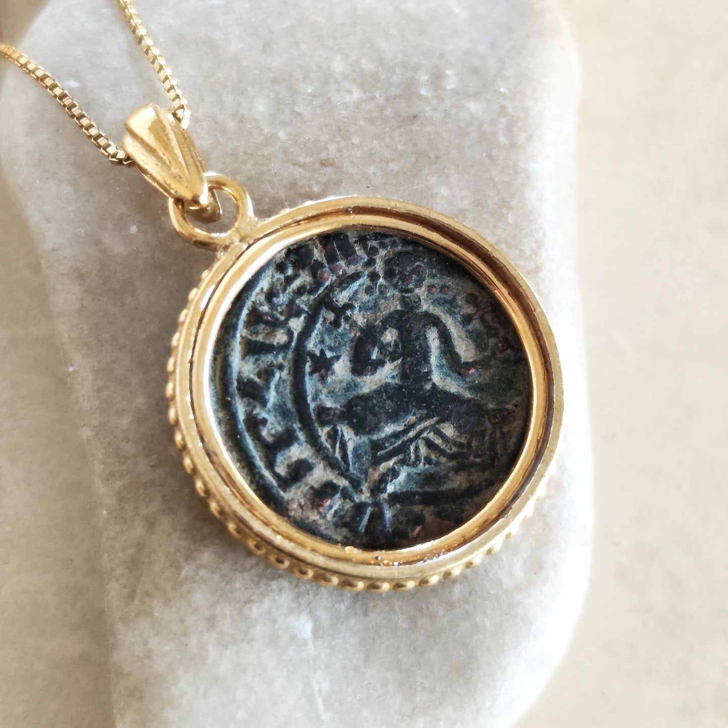 Medieval Crusader Cross Coin Necklace, Armenia Kingdom Christian Medallion, Gold Plated Barr Designs