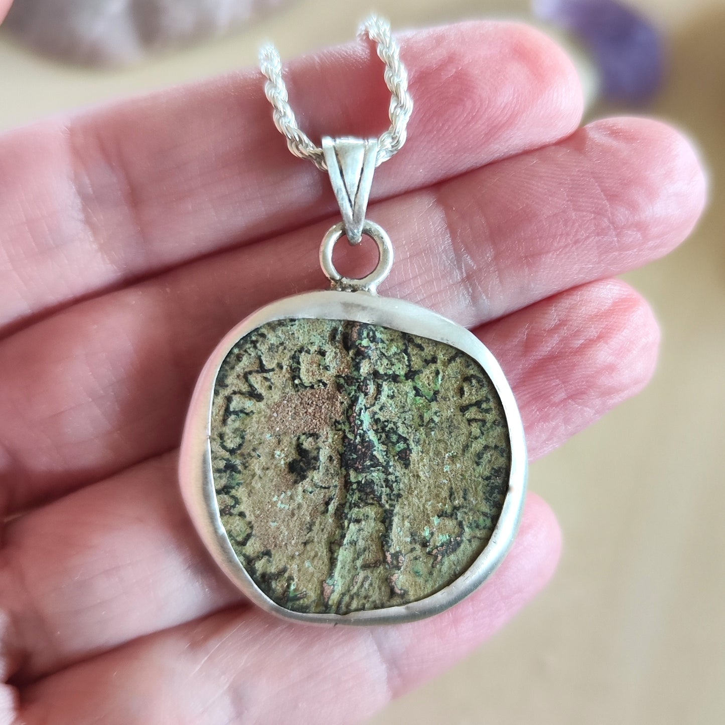 MARCUS AURELIUS Ancient Roman Coin Pendant Medallion, Stoic Philosophy, Sterling Silver Barr Designs