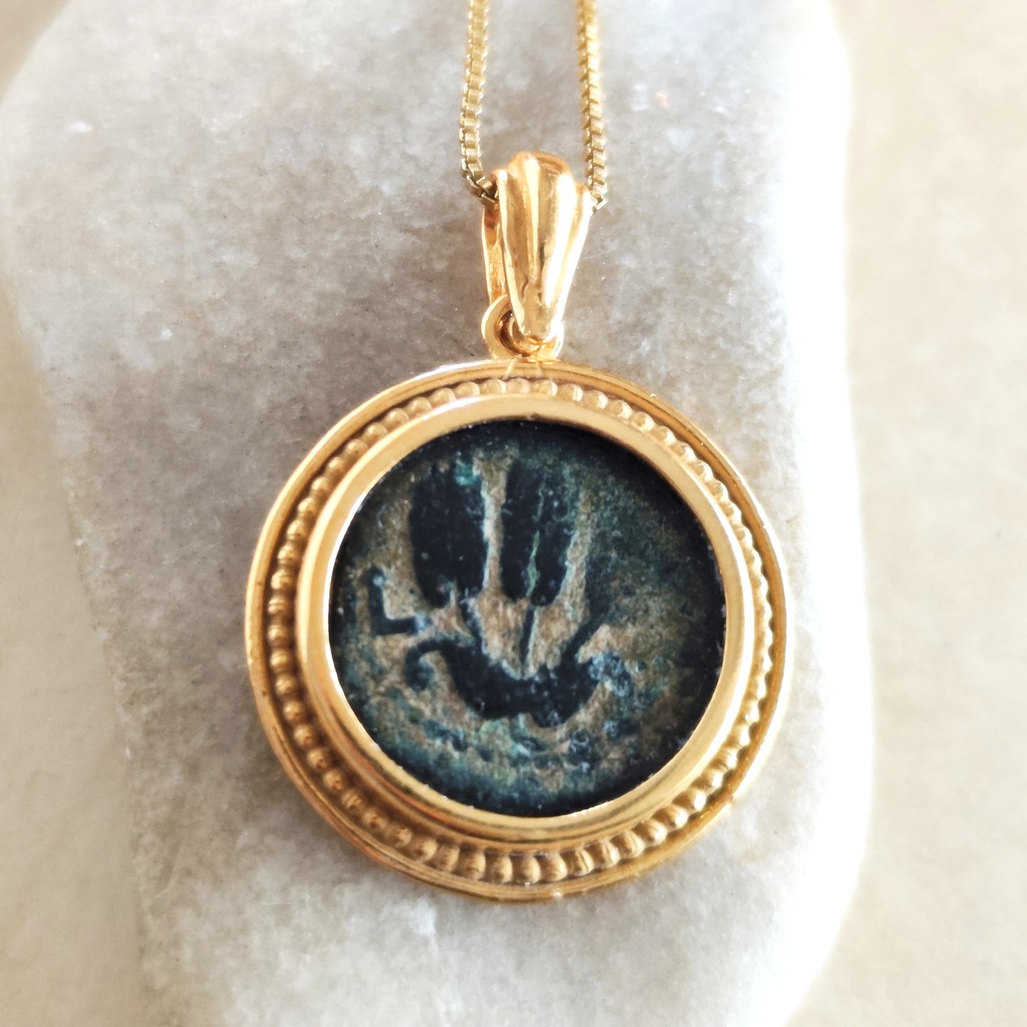 Herod Agrippa Ancient Coin Necklace, Roman Judea Herodian King, Gold Plated Sterling Silver Pendant Barr Designs