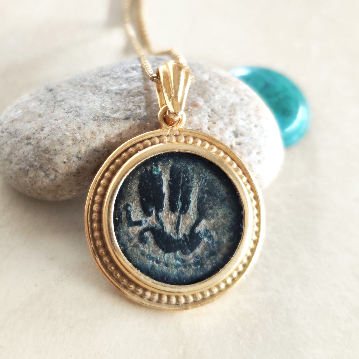 Herod Agrippa Ancient Coin Necklace, Roman Judea Herodian King, Gold Plated Sterling Silver Pendant Barr Designs