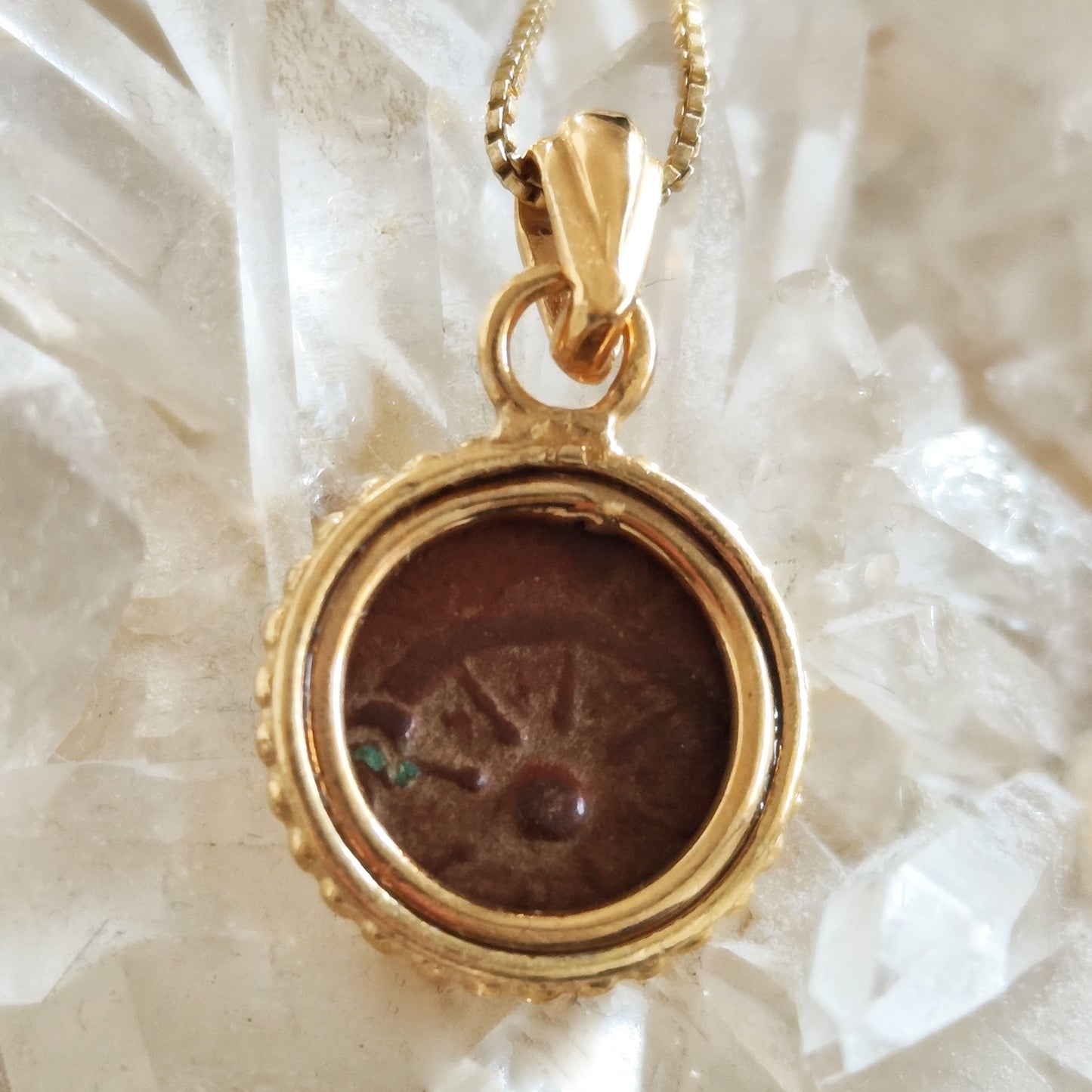 Mark 12:41 Widow's Mite Coin Necklace, Biblical Ancient Prutah, Historical Jewelry, Gold Plated Pendant Barr Designs
