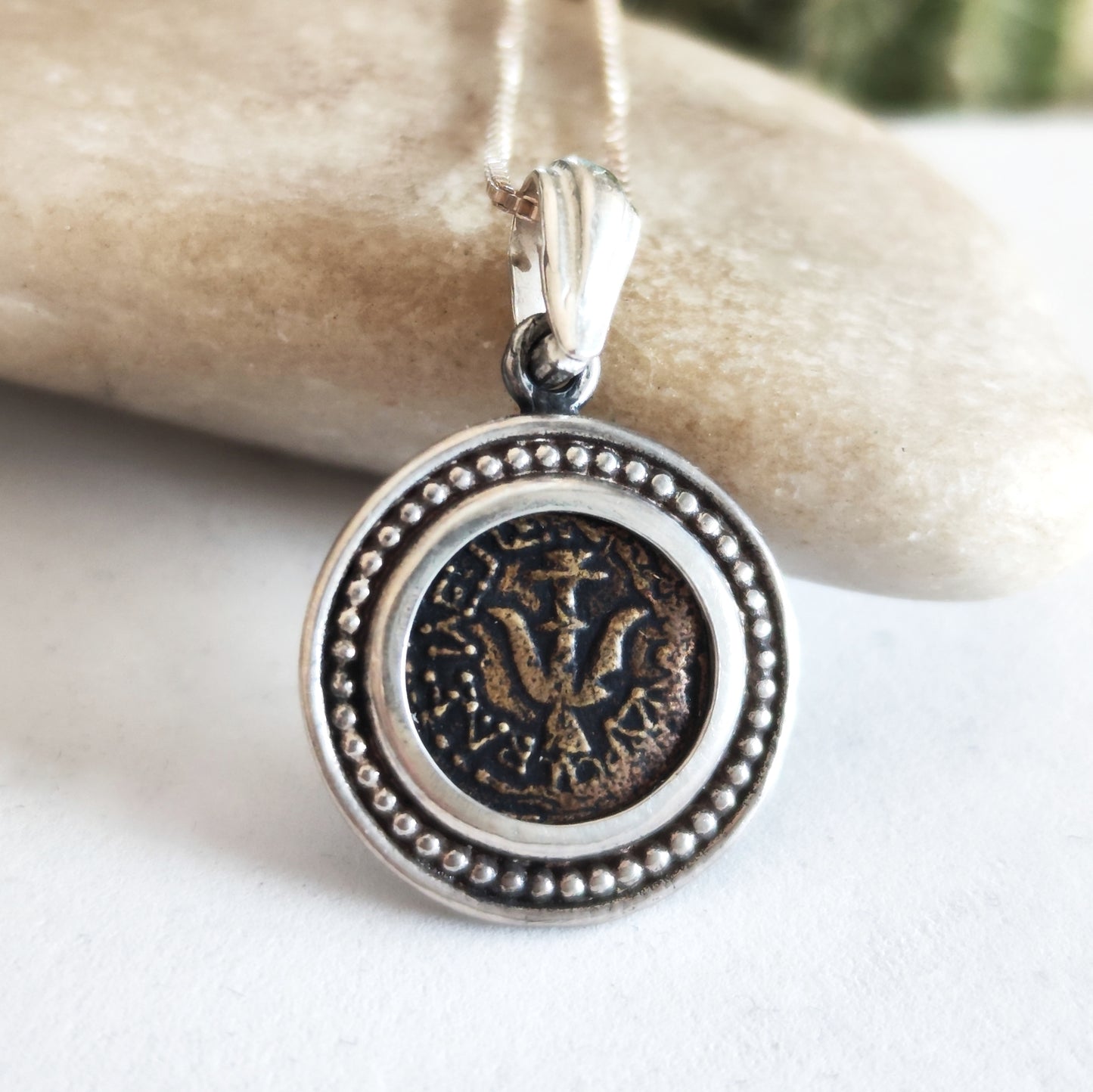Widow's Mite Replica Coin Necklace, Sterling Silver Christian Coin Pendant Barr Designs