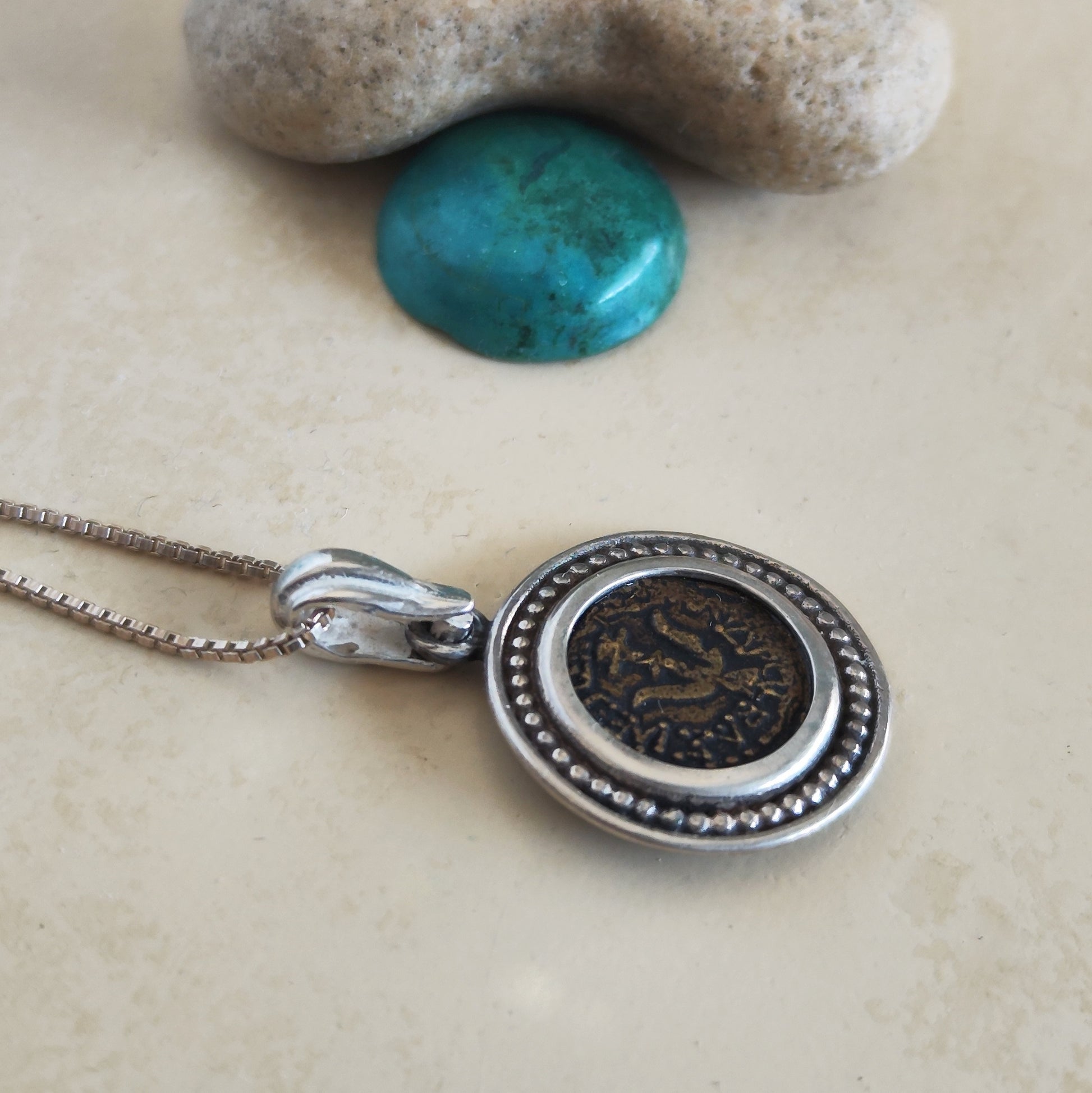 Widow's Mite Replica Coin Necklace, Sterling Silver Christian Coin Pendant Barr Designs