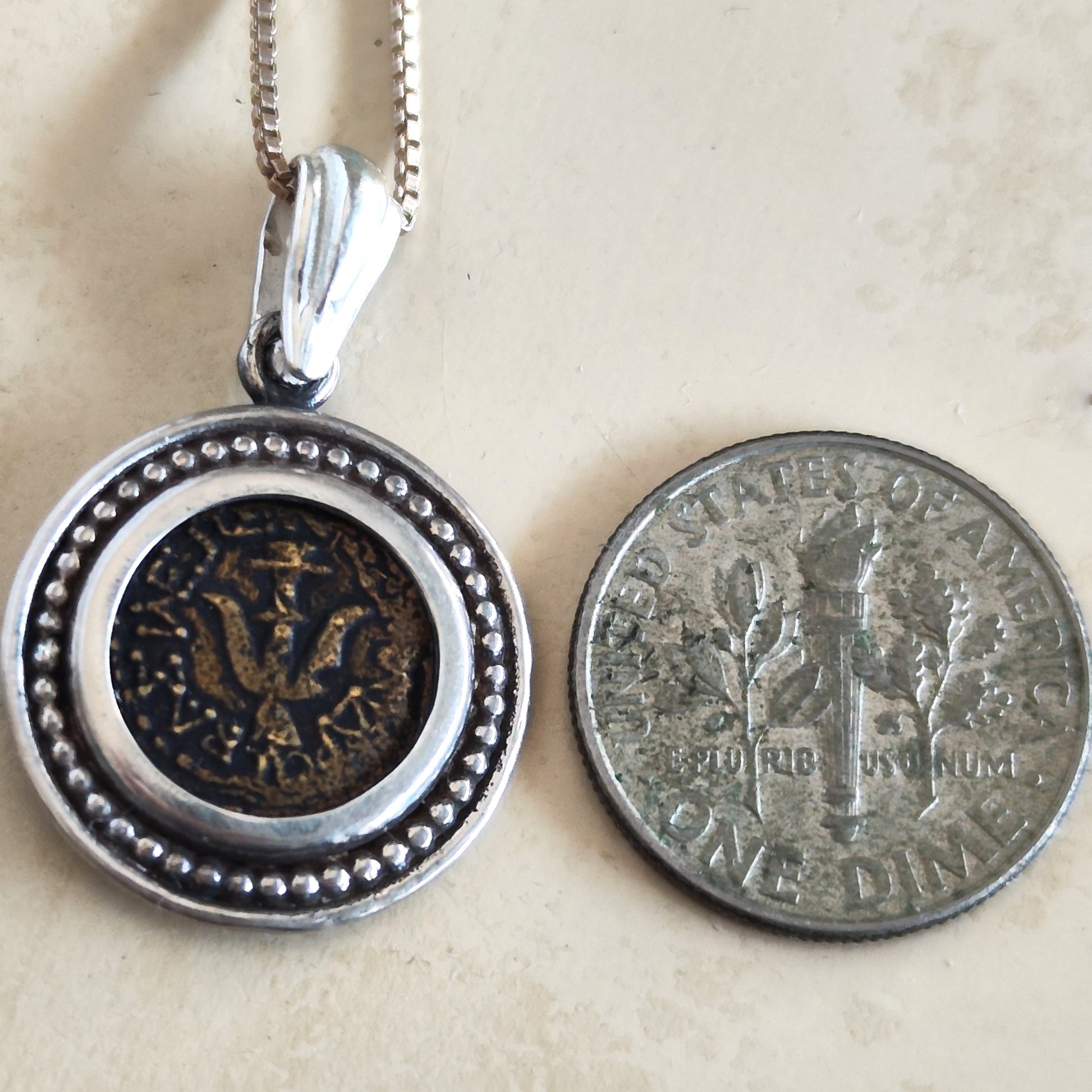 Widow's Mite Replica Coin Necklace, Sterling Silver Christian Coin Pendant Barr Designs