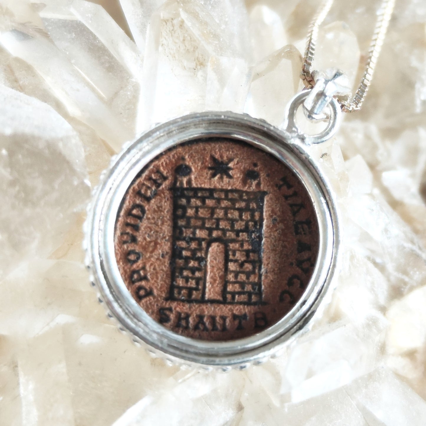 Emperor Constantine the Great Coin Pendant, Genuine Roman Christian Medallion for Men, Sterling Silver Barr Designs