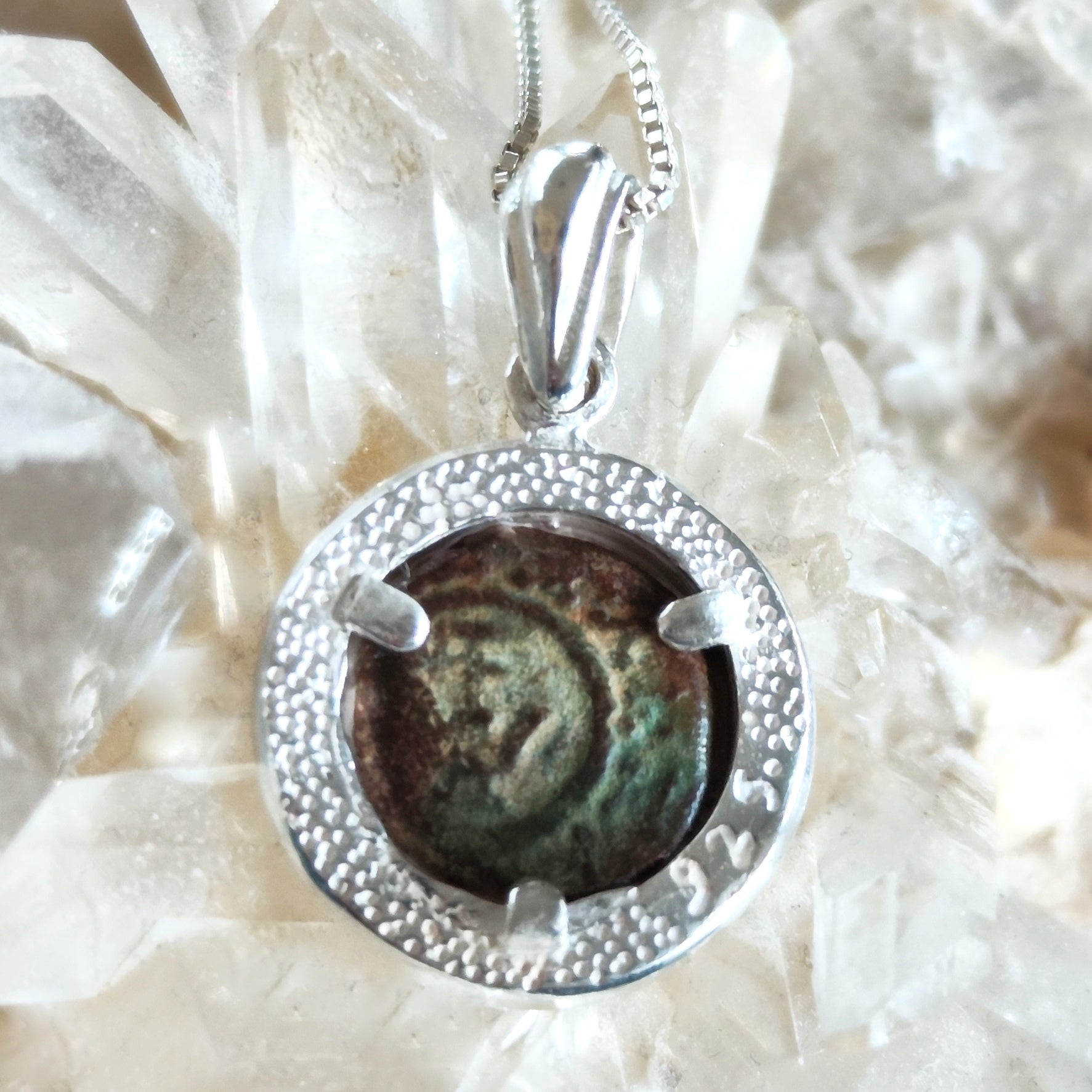 Real Antique Biblical Widow's Mite Coin Necklace, Ancient Christian Coin Silver  Pendant, Judean Prutah Barr Designs