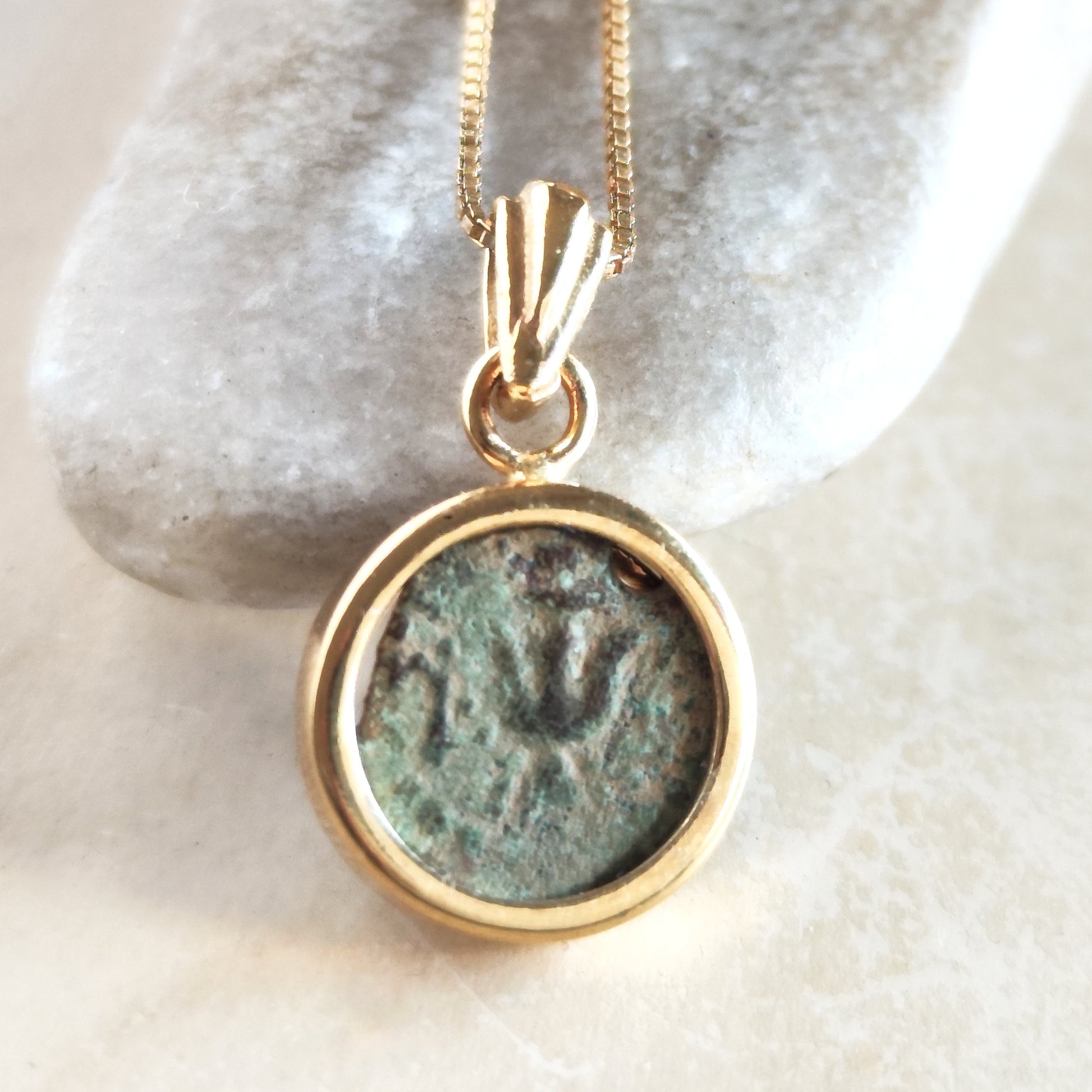 Widow's Mite Coin Necklace, Ancient Coin from the time of Jesus Barr Designs
