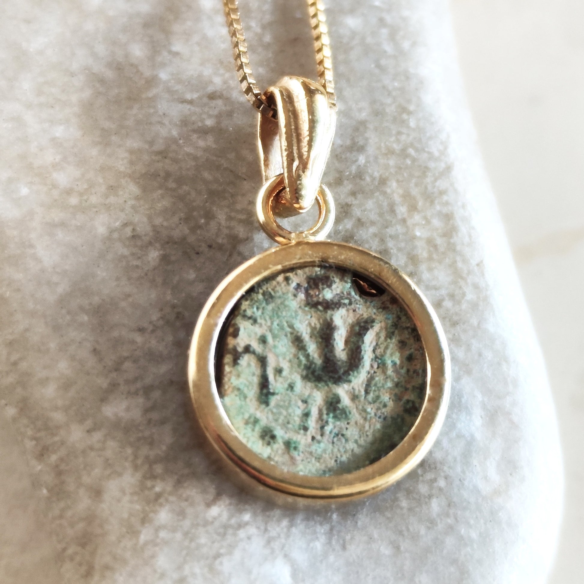 Widow's Mite Coin Necklace, Ancient Coin from the time of Jesus Barr Designs