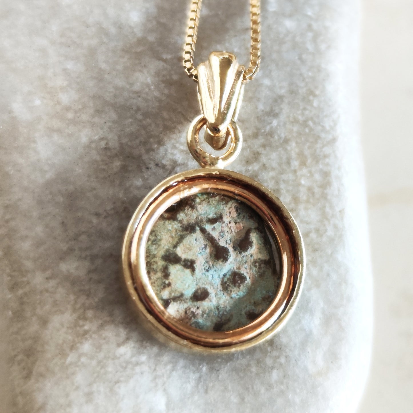 Widow's Mite Coin Necklace, Ancient Coin from the time of Jesus Barr Designs